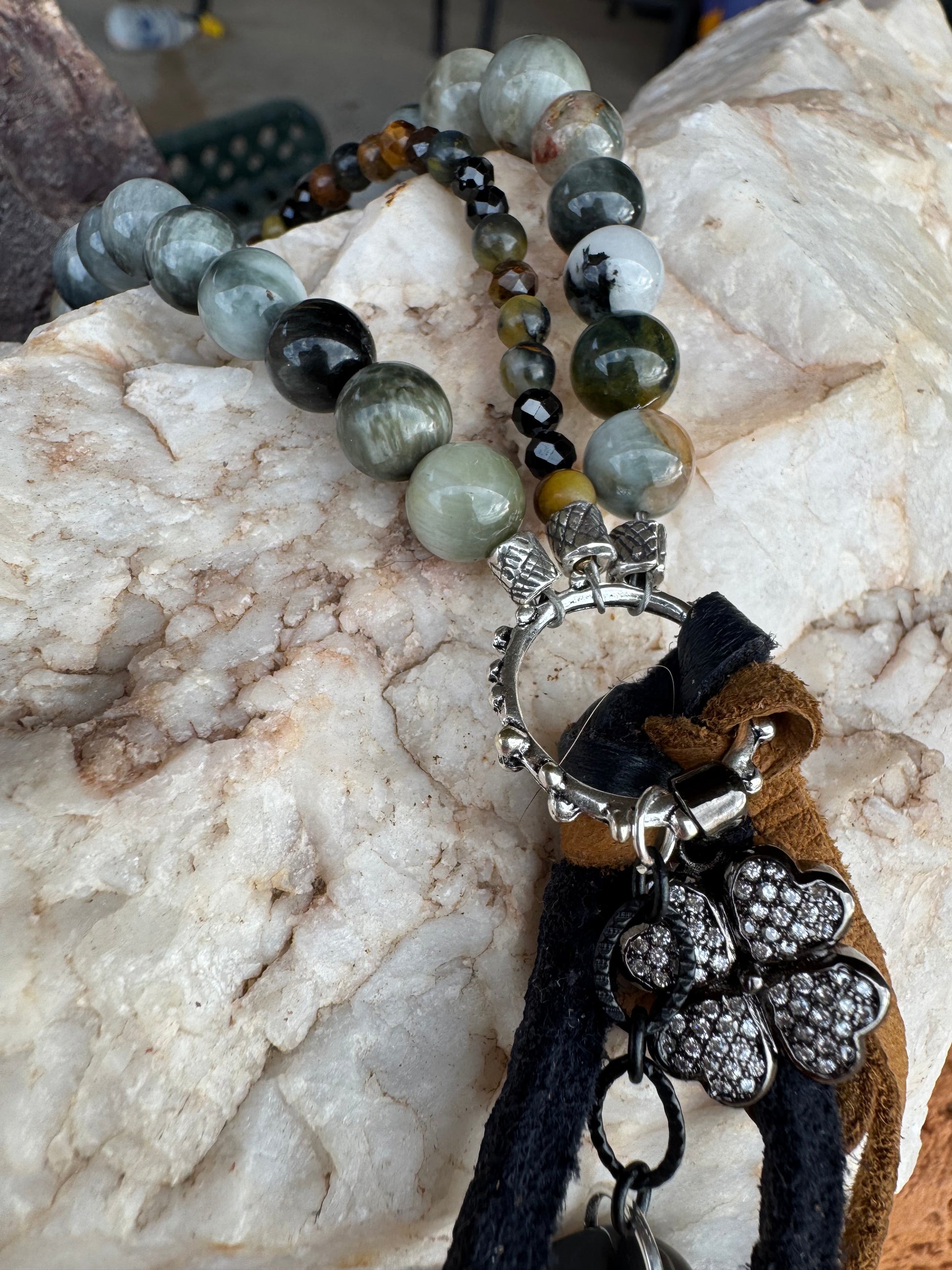 Eagle Eye & Tiger’s Eye Boho Multi Strand Bracelet