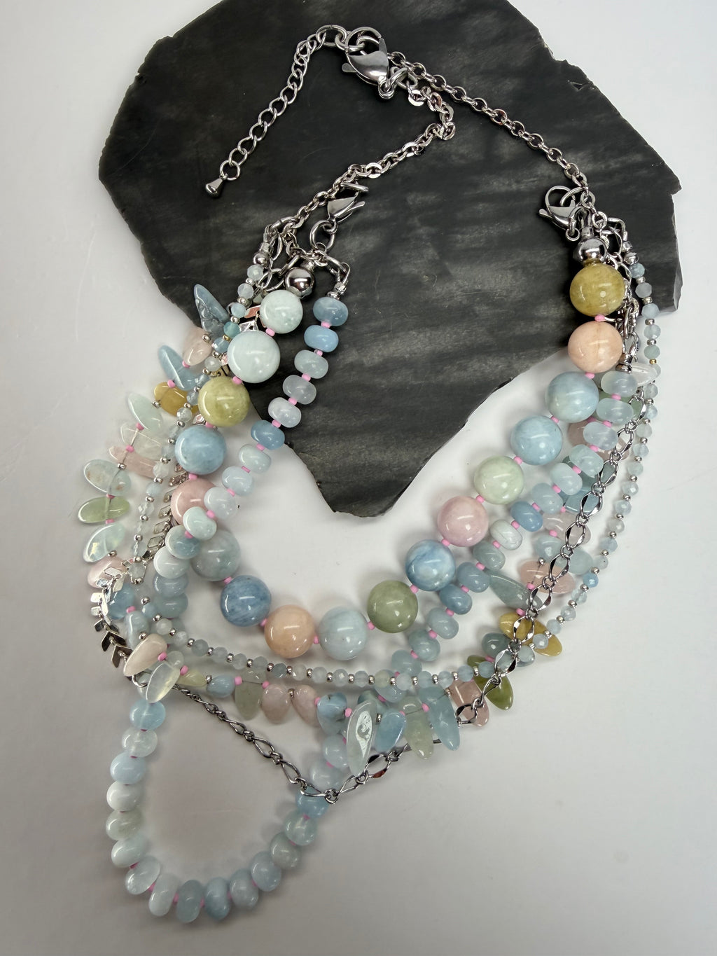 Aquamarine & Morganite Evolve Necklace