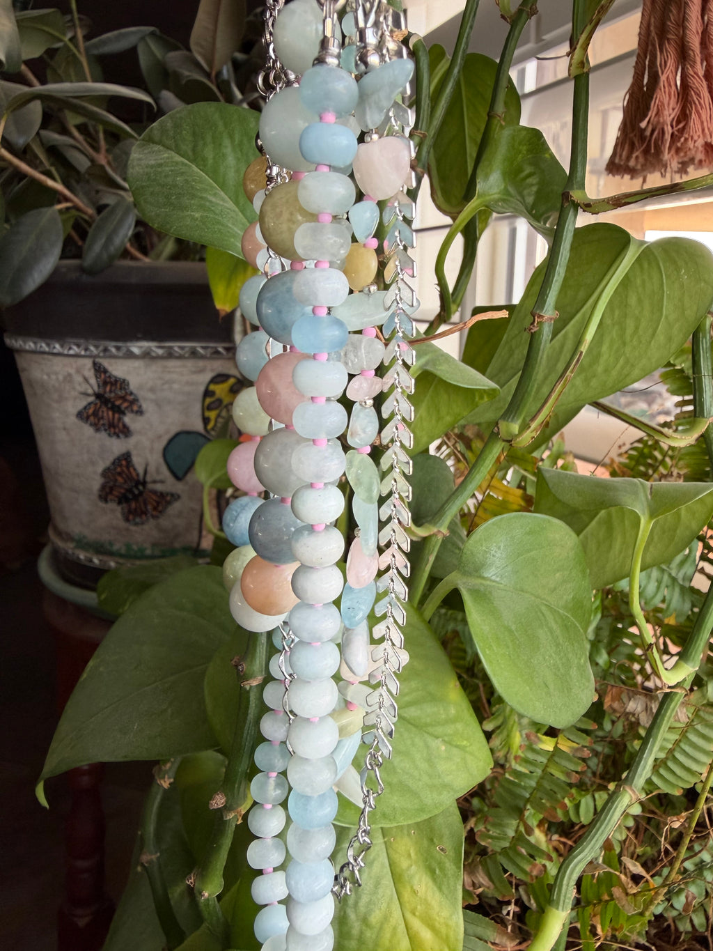 Aquamarine & Morganite Evolve Necklace