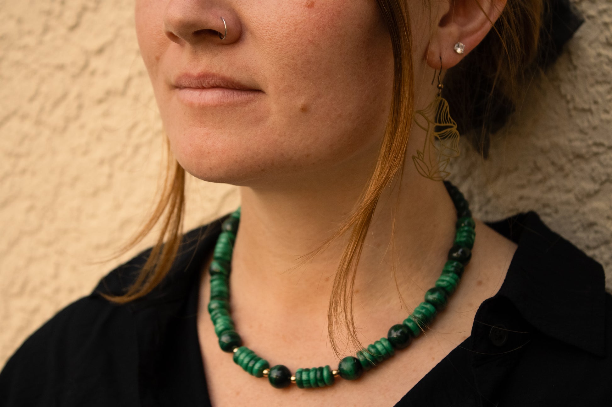 Malachite Necklace – 17” with 3.25” Gold-Plated Extender