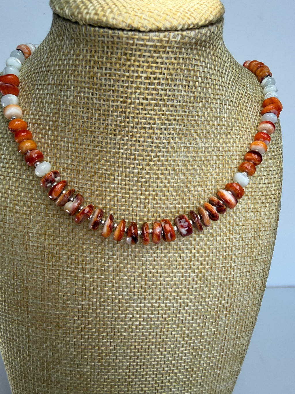 Baja Spiny Oyster & Mother of Pearl Necklace