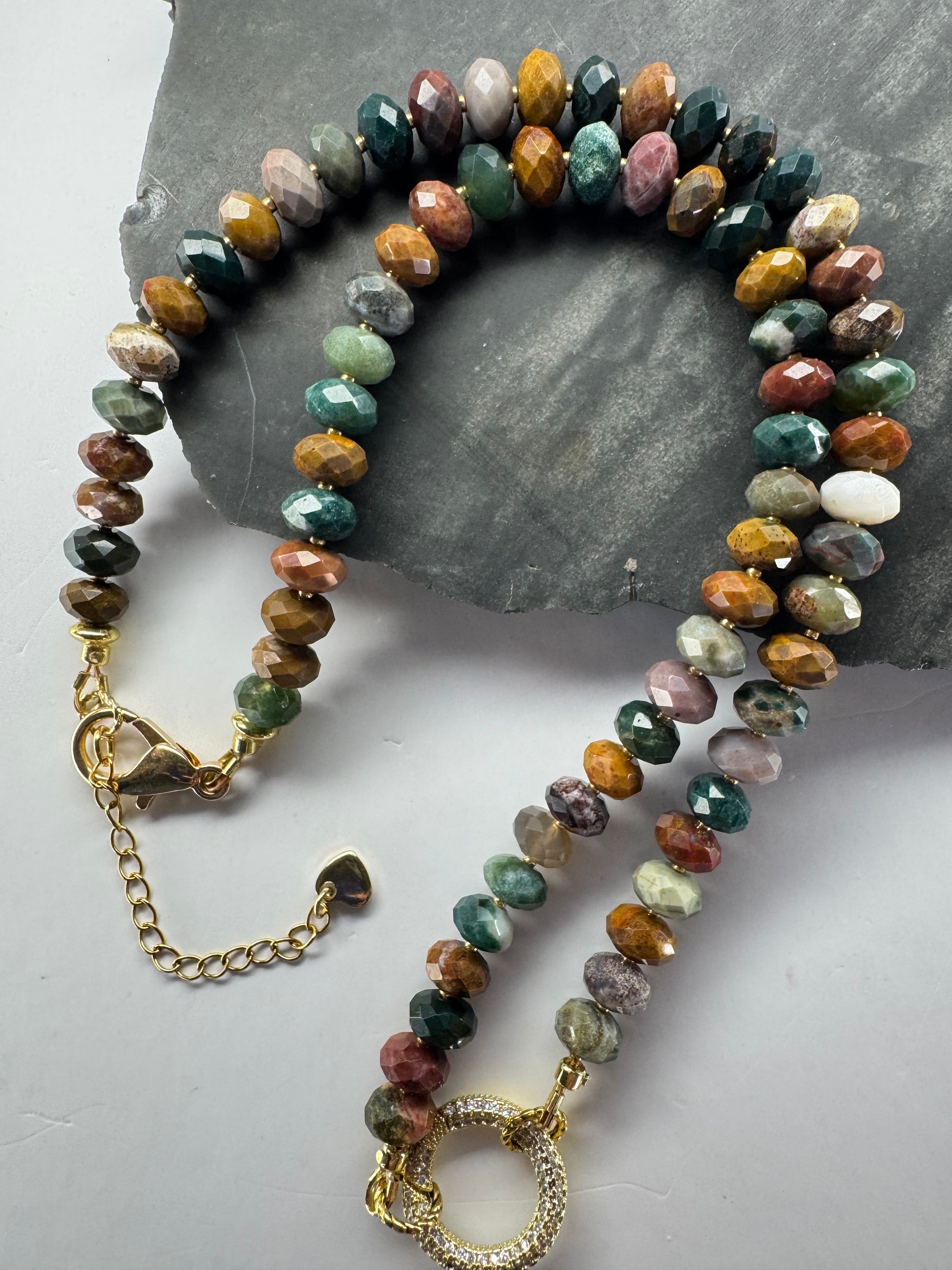 Ocean Jasper Faceted Necklace