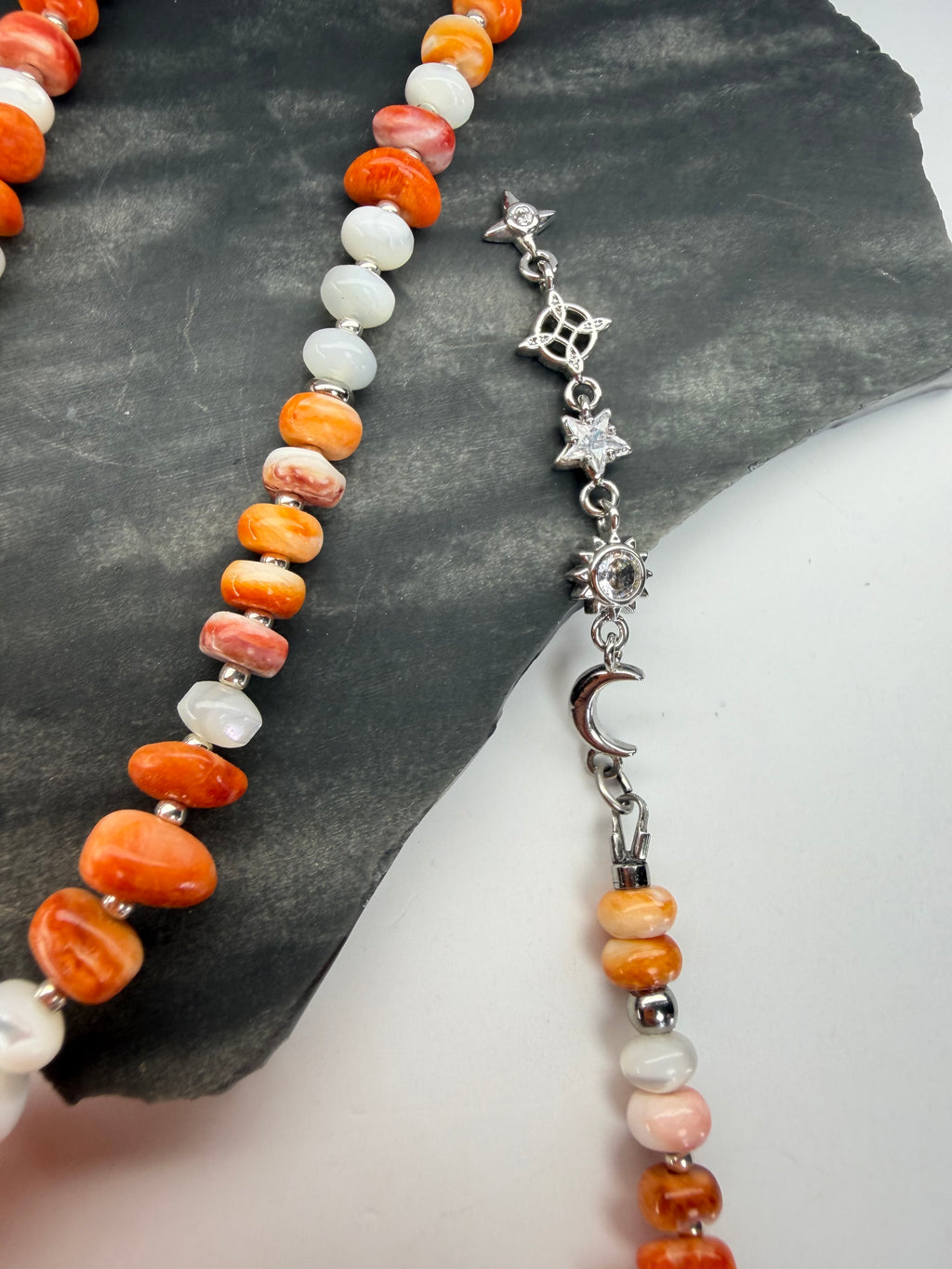 Baja Spiny Oyster & Mother of Pearl Necklace