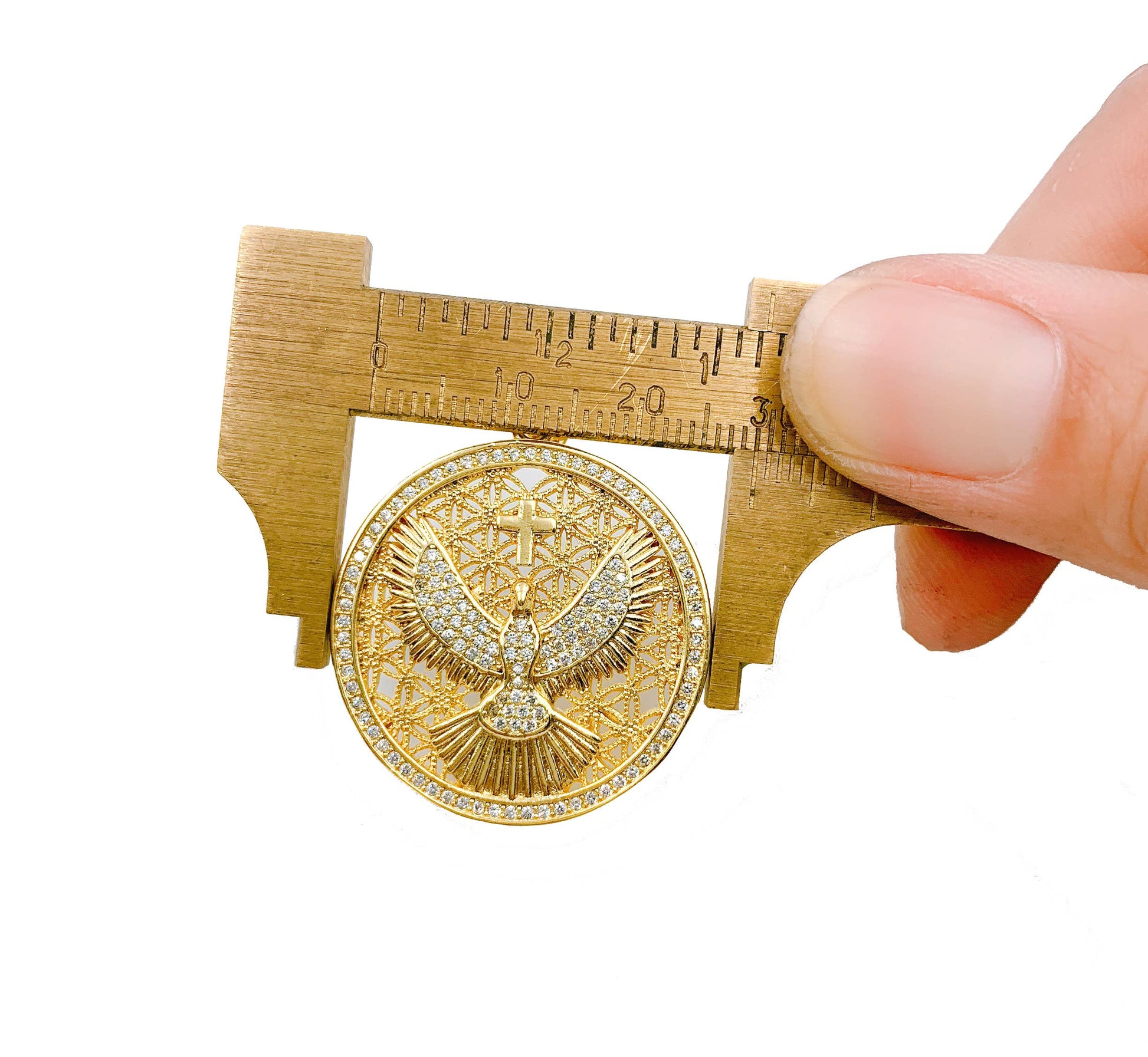 Dove Bird Charm-Pendant CZ