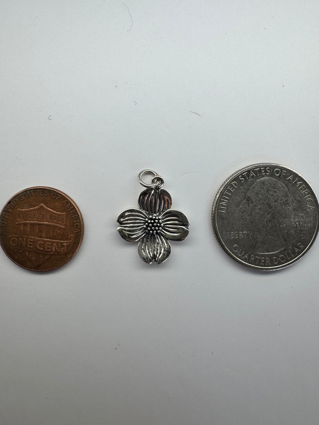Sterling Silver Flower Charm Pendant