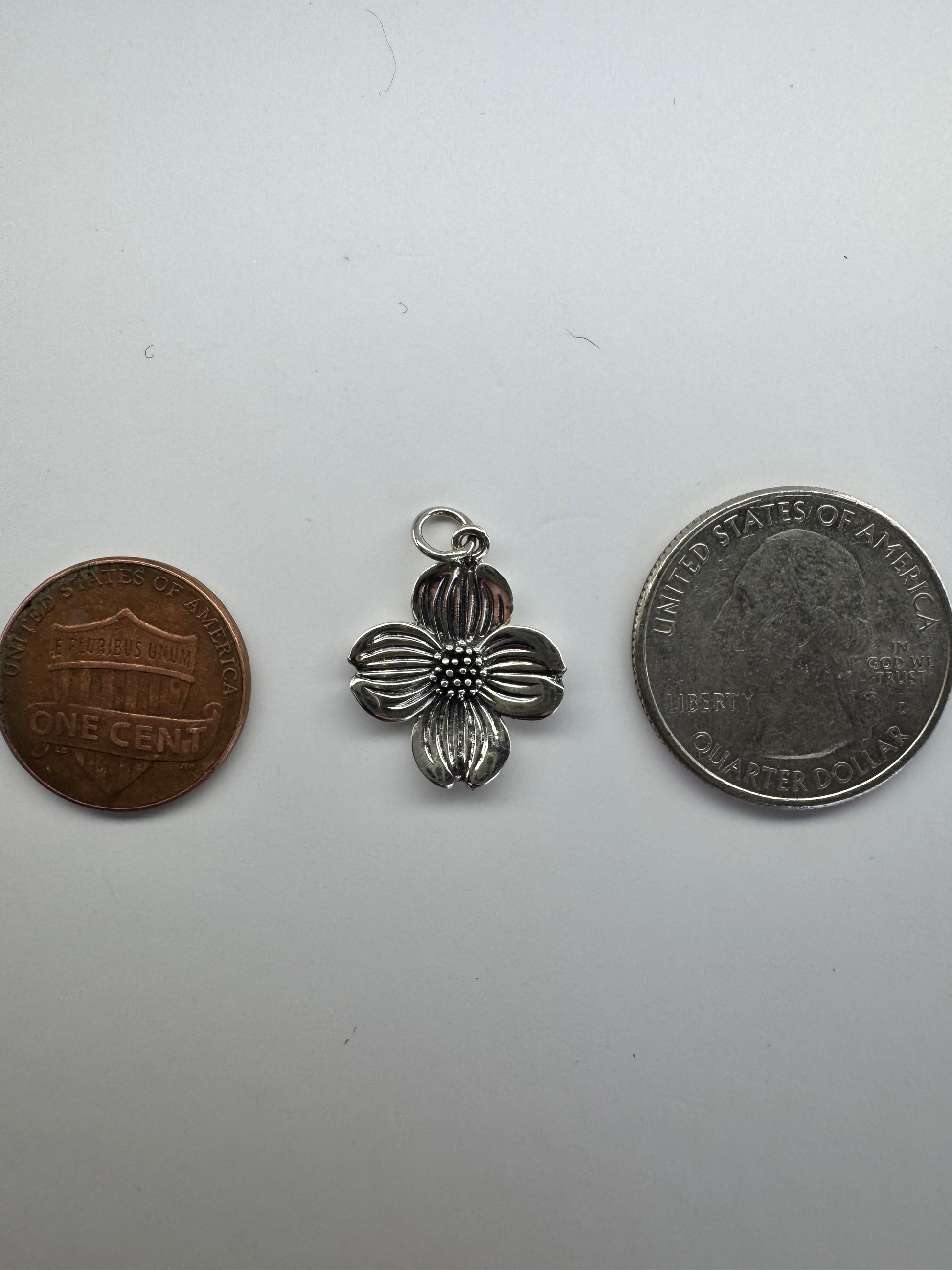 Sterling Silver Flower Charm Pendant