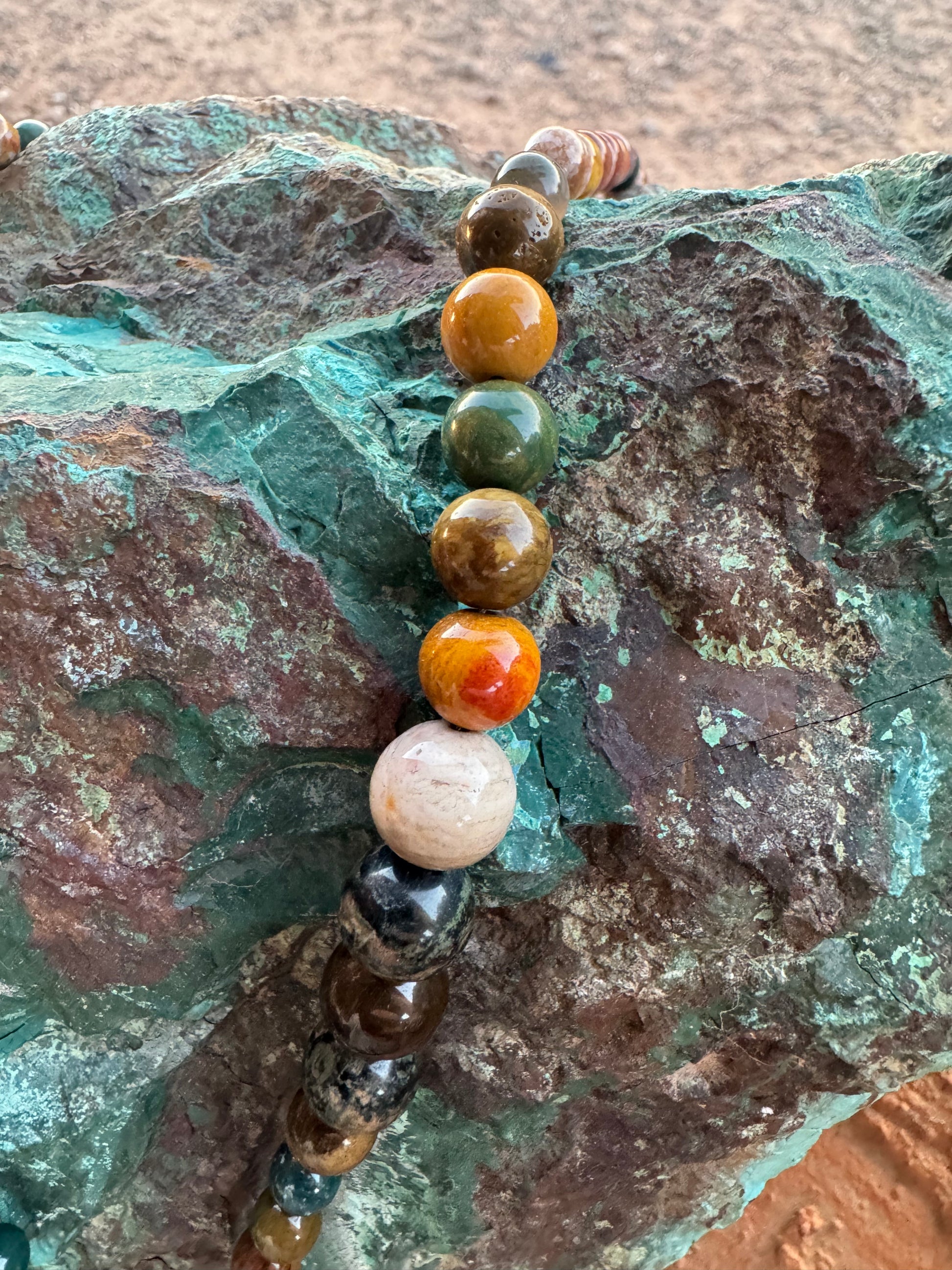 Moe Gems Signature Wrap Necklace – Ocean Jasper