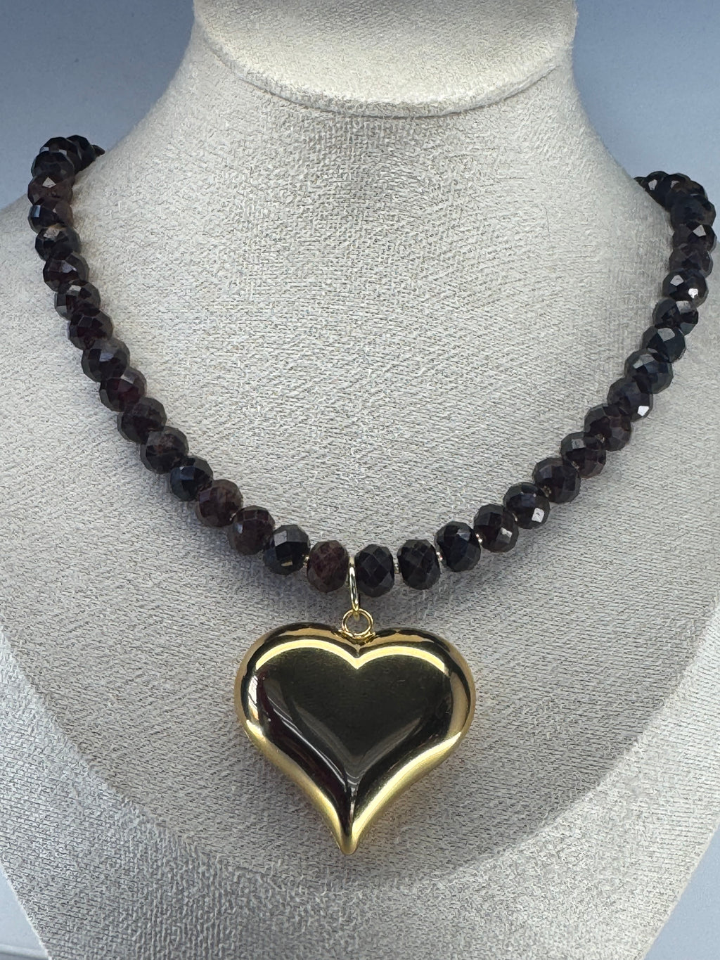 Faceted Garnet Necklace with Vermeil Gold Clasp