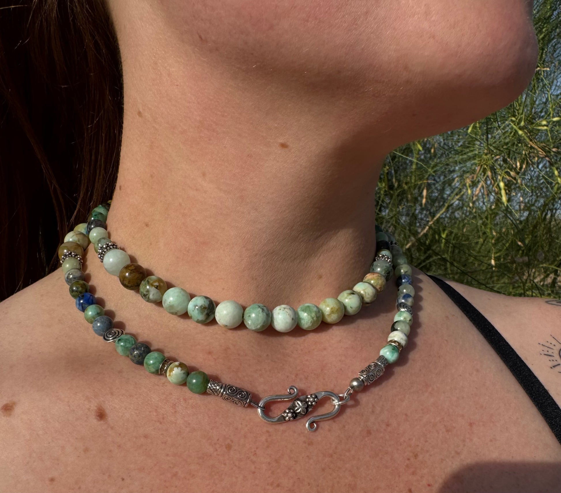 Mongolian Turquoise Necklace & FREE Matching Bracelet