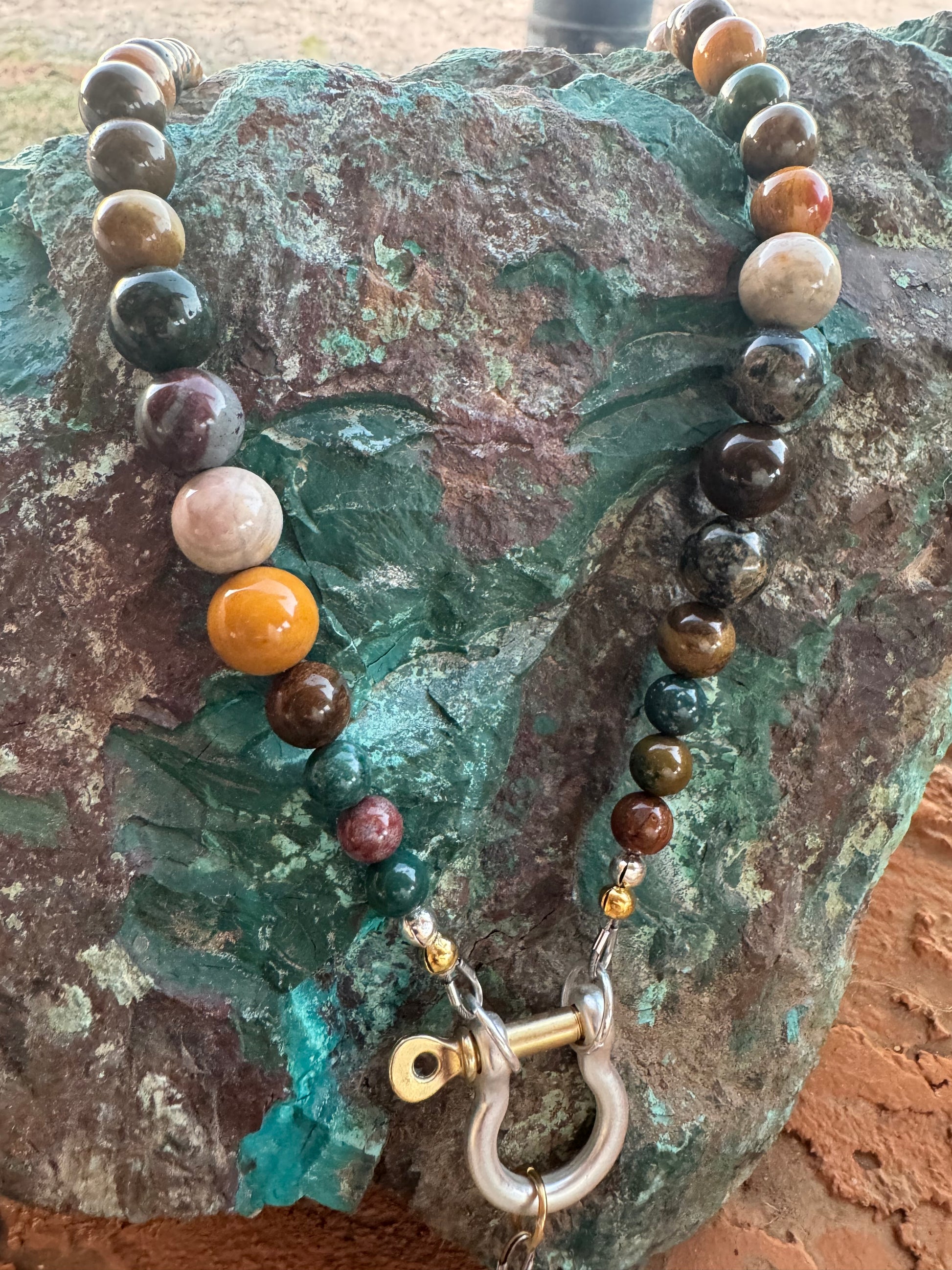 Moe Gems Signature Wrap Necklace – Ocean Jasper