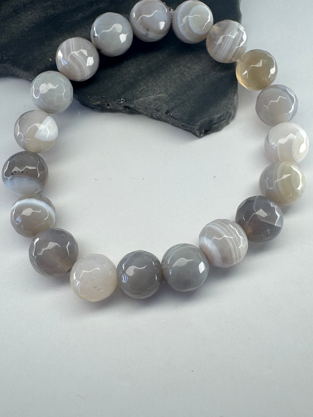 Gray Faceted Botswana Agate