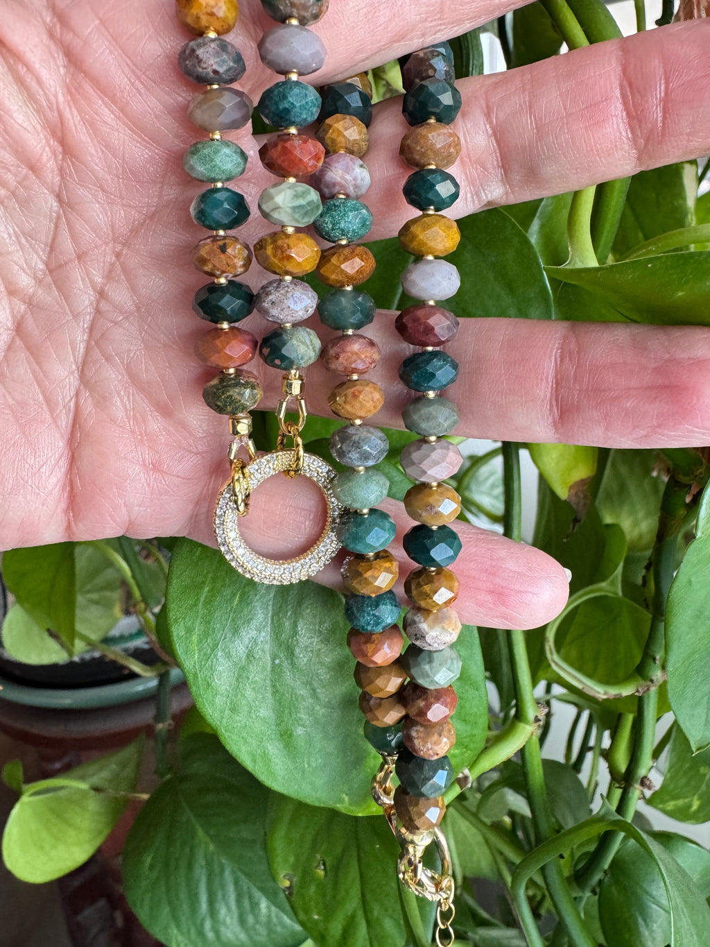 Ocean Jasper Faceted Necklace