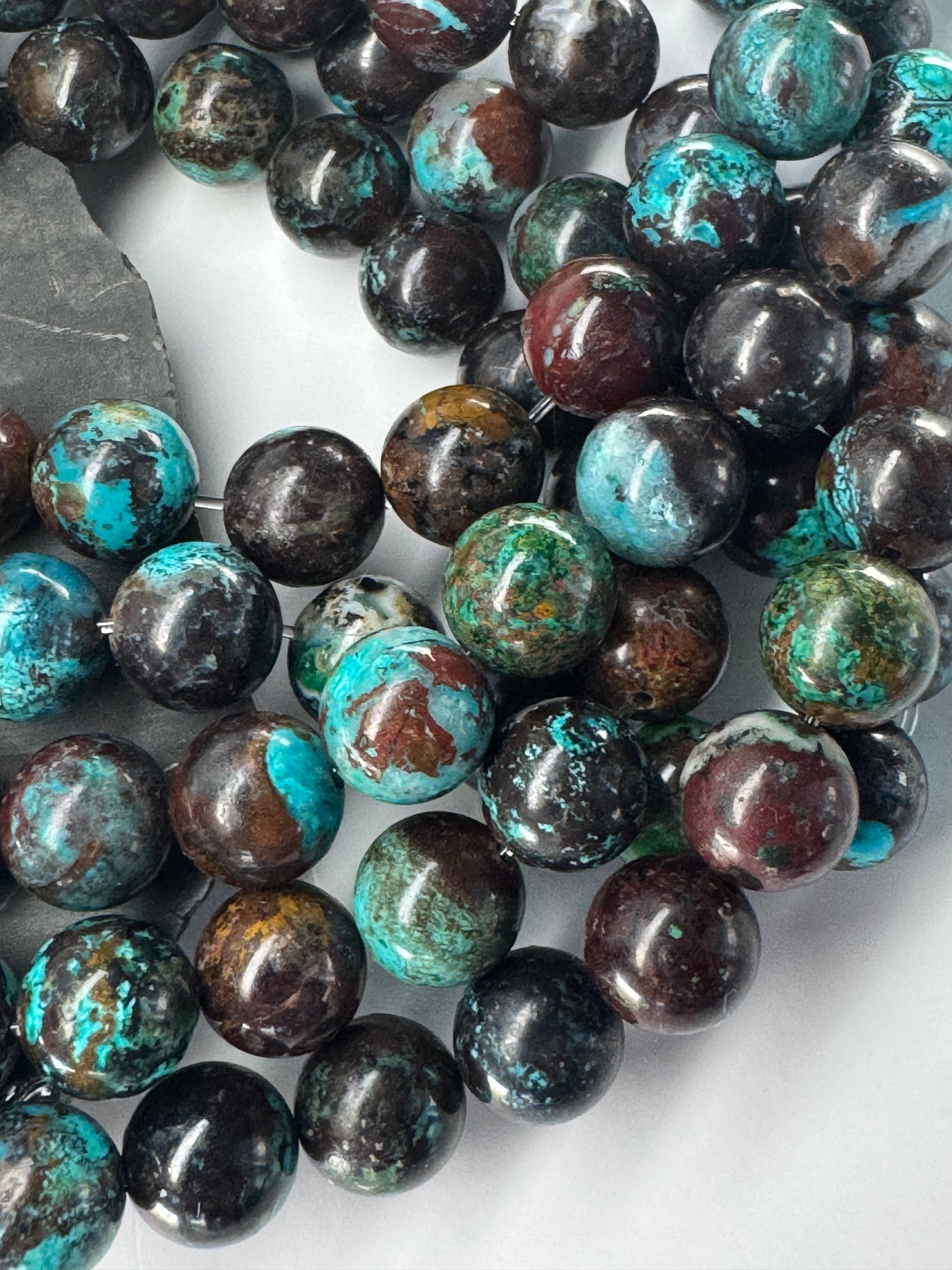 Natural Chrysocolla, Cuprite & Malachite