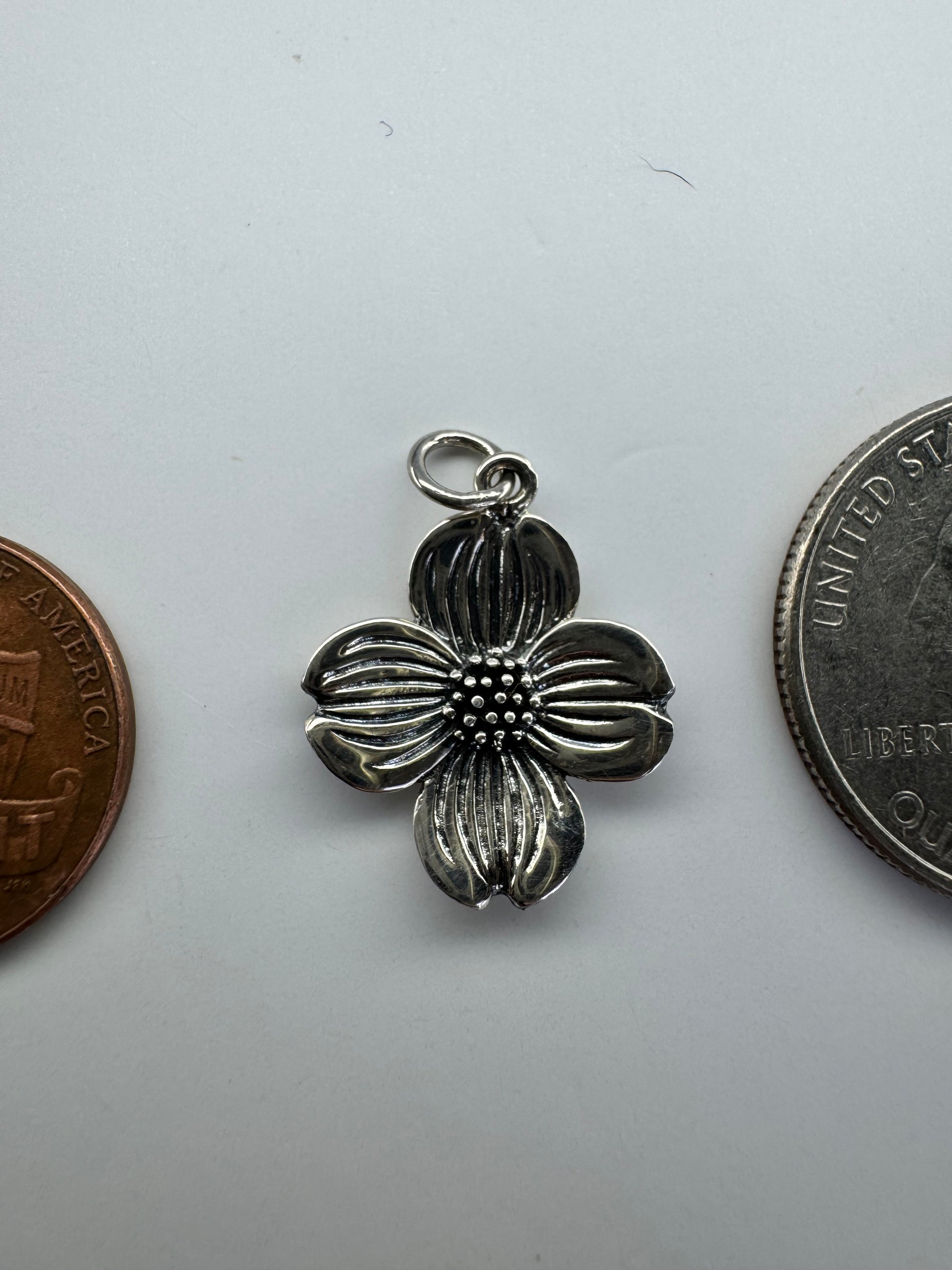 Sterling Silver Flower Charm Pendant