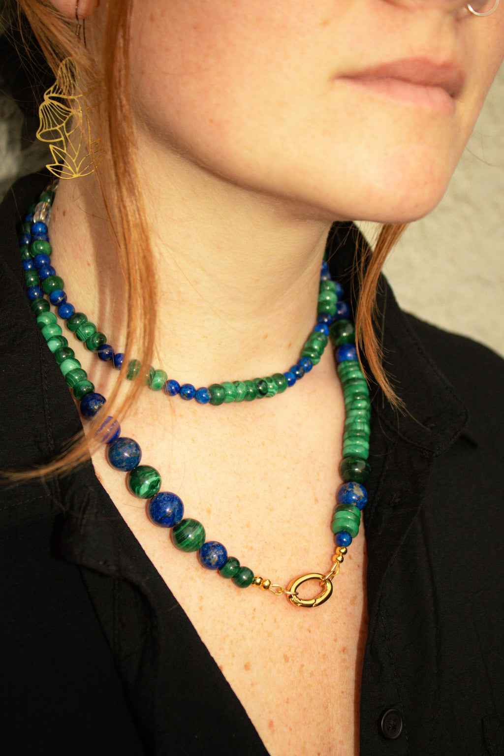 Malachite • Lapis Lazuli • Clear Quartz (35”)