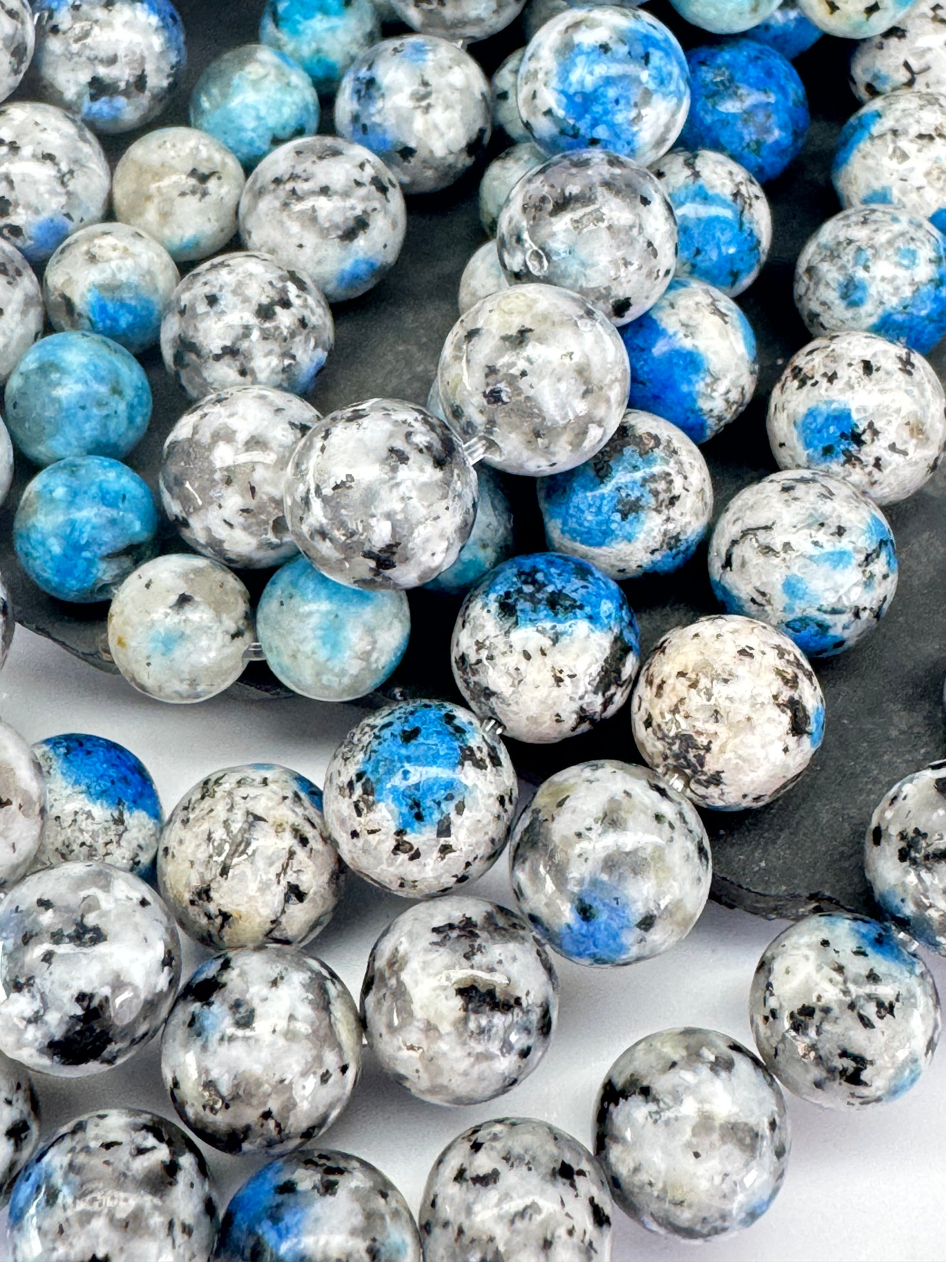 Natural K2 Stone - with striking blue azurite in granite matrix