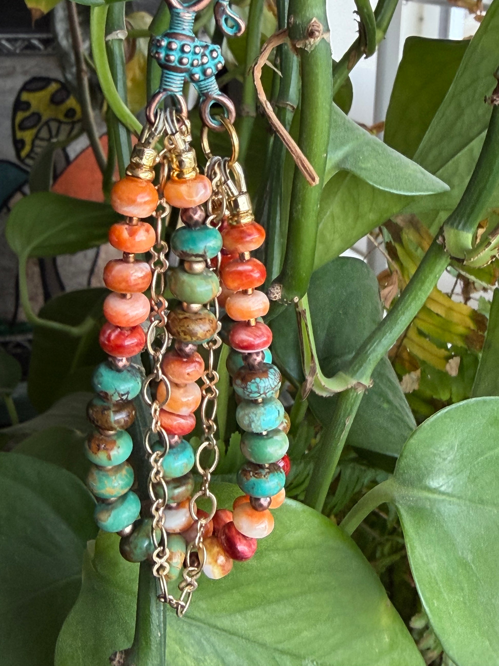 Kingman Turquoise & Spiny Oyster Bracelet
