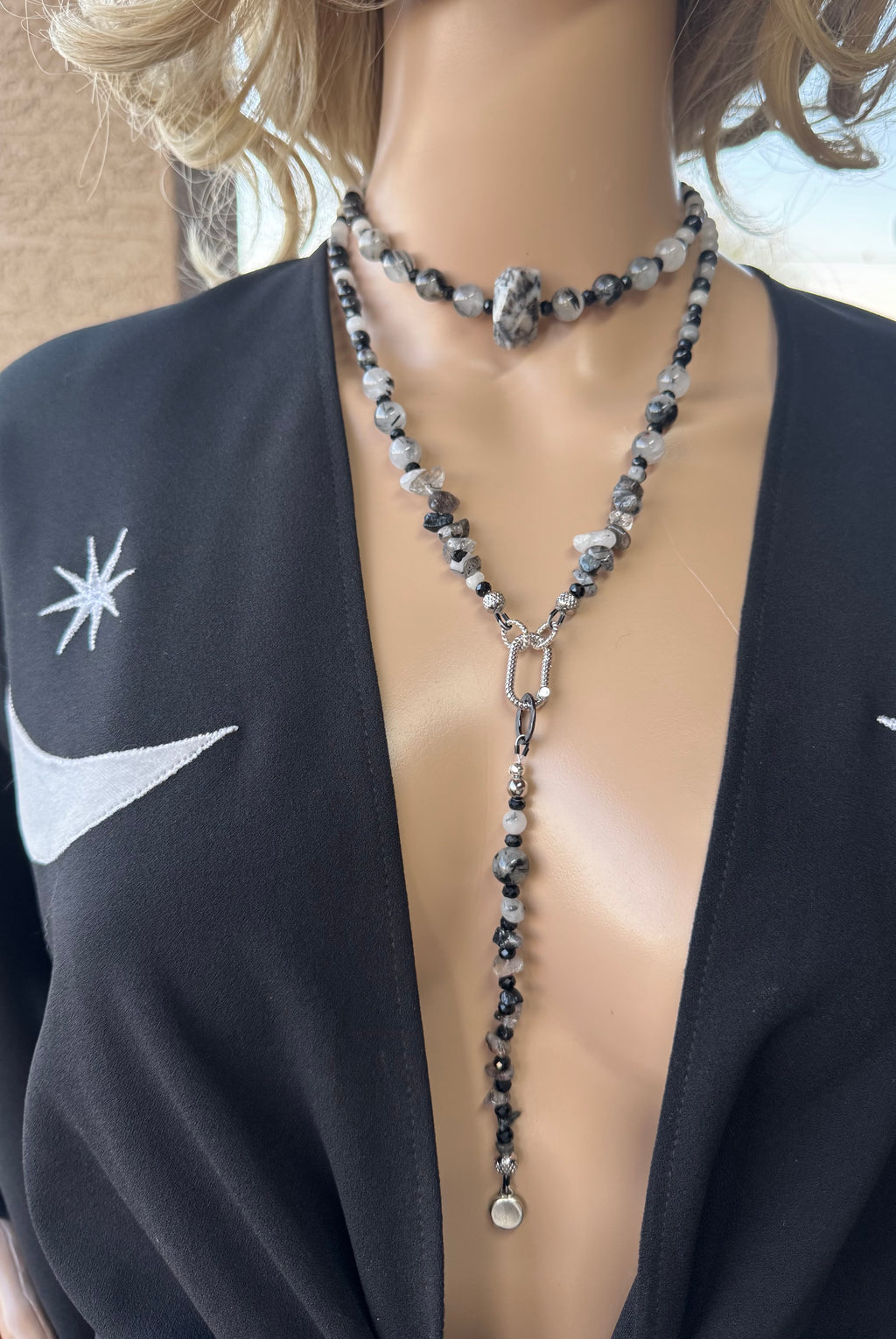 Tourmalinated Quartz, Black Tourmaline & Dendritic Agate