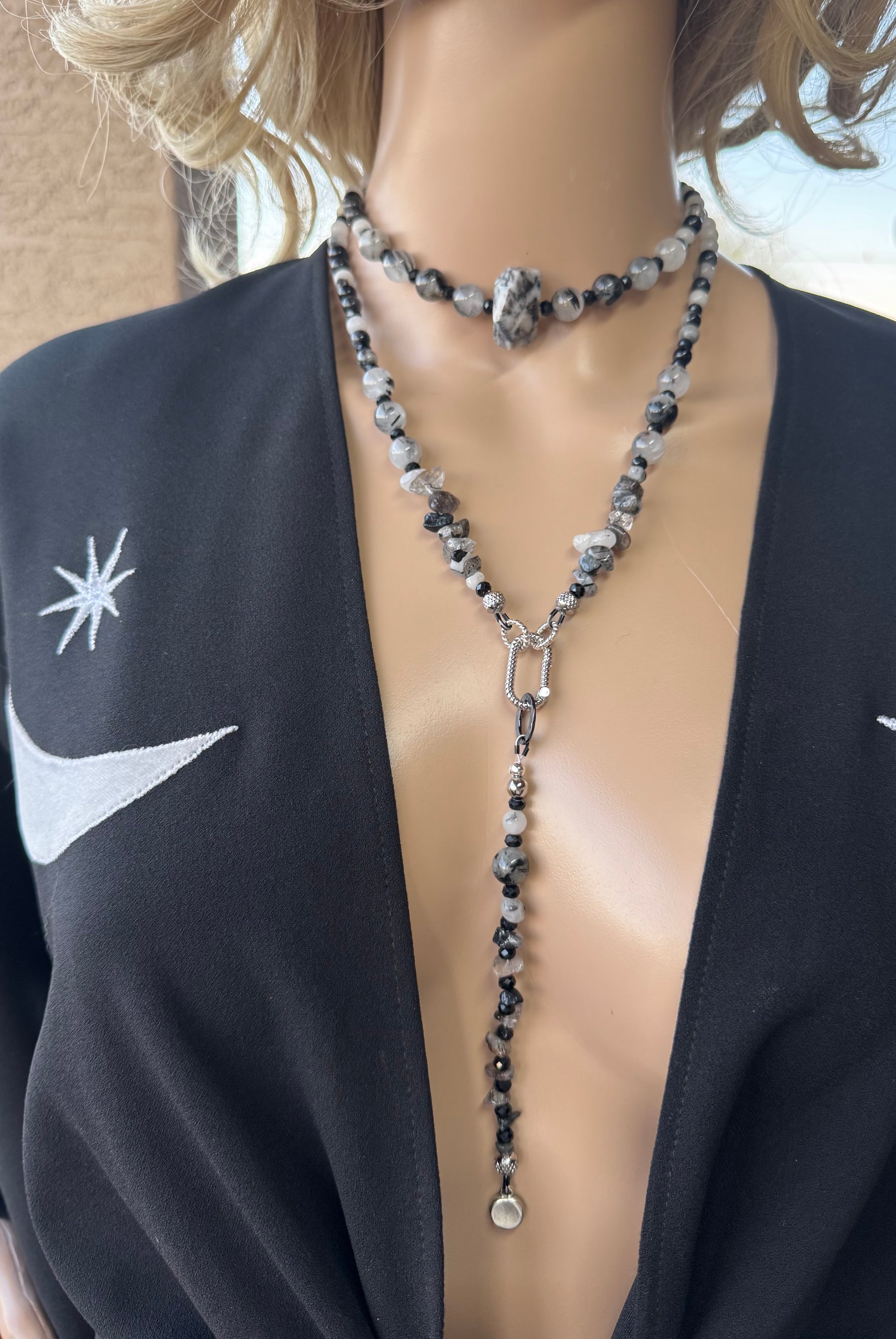 Tourmalinated Quartz, Black Tourmaline & Dendritic Agate