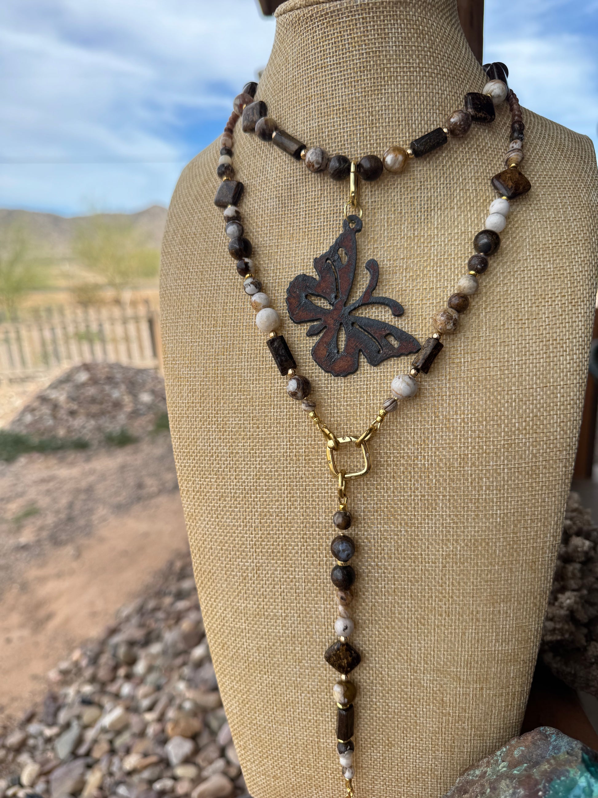Coffee Jasper + Bronzite Signature Wrap Necklace