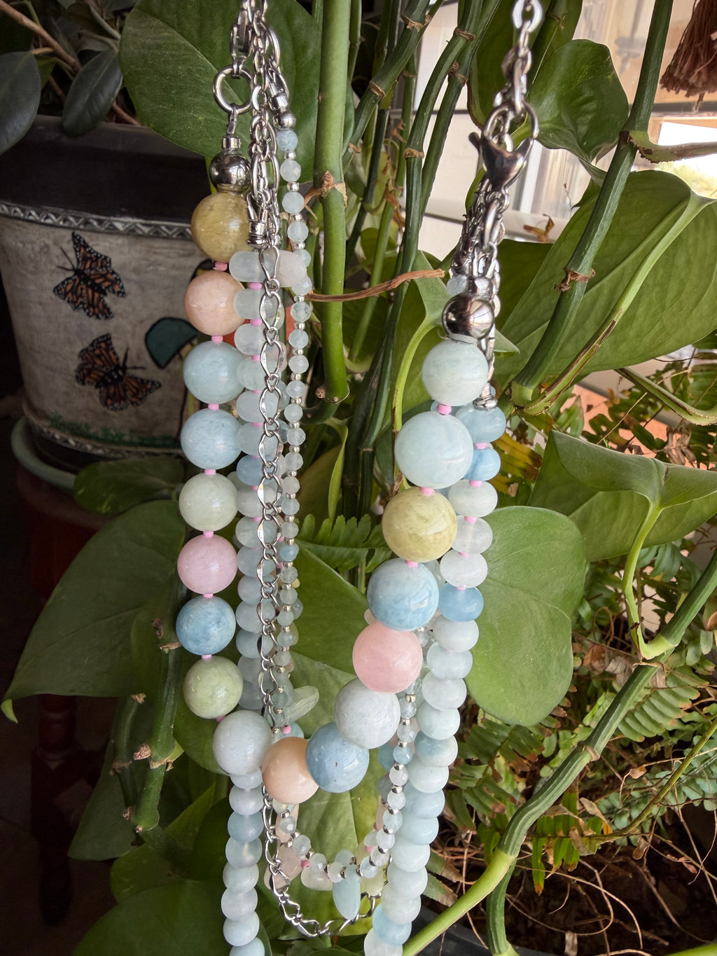 Aquamarine & Morganite Evolve Necklace