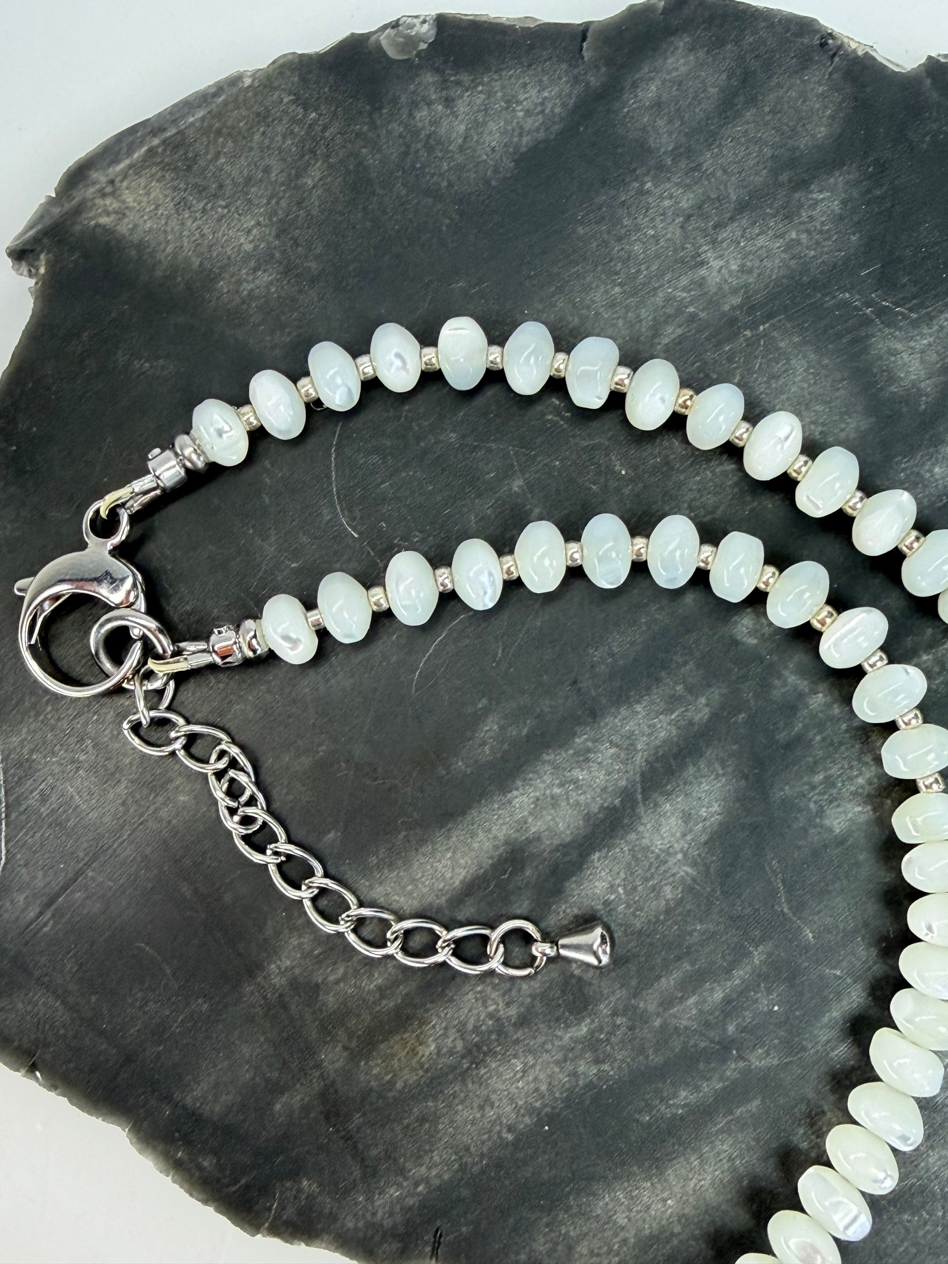 Kingman Turquoise & Baja Mother of Pearl Necklace