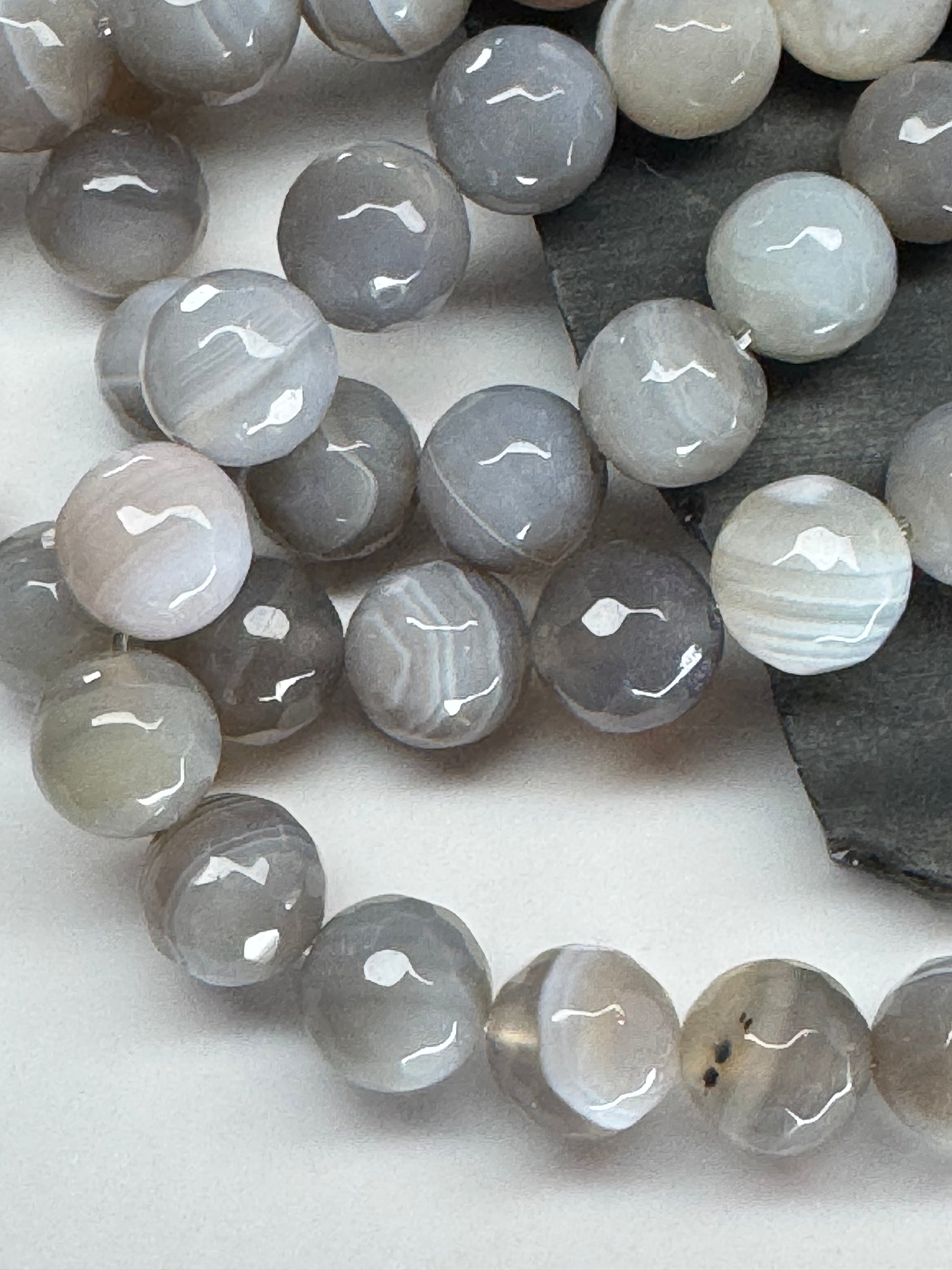 Gray Faceted Botswana Agate