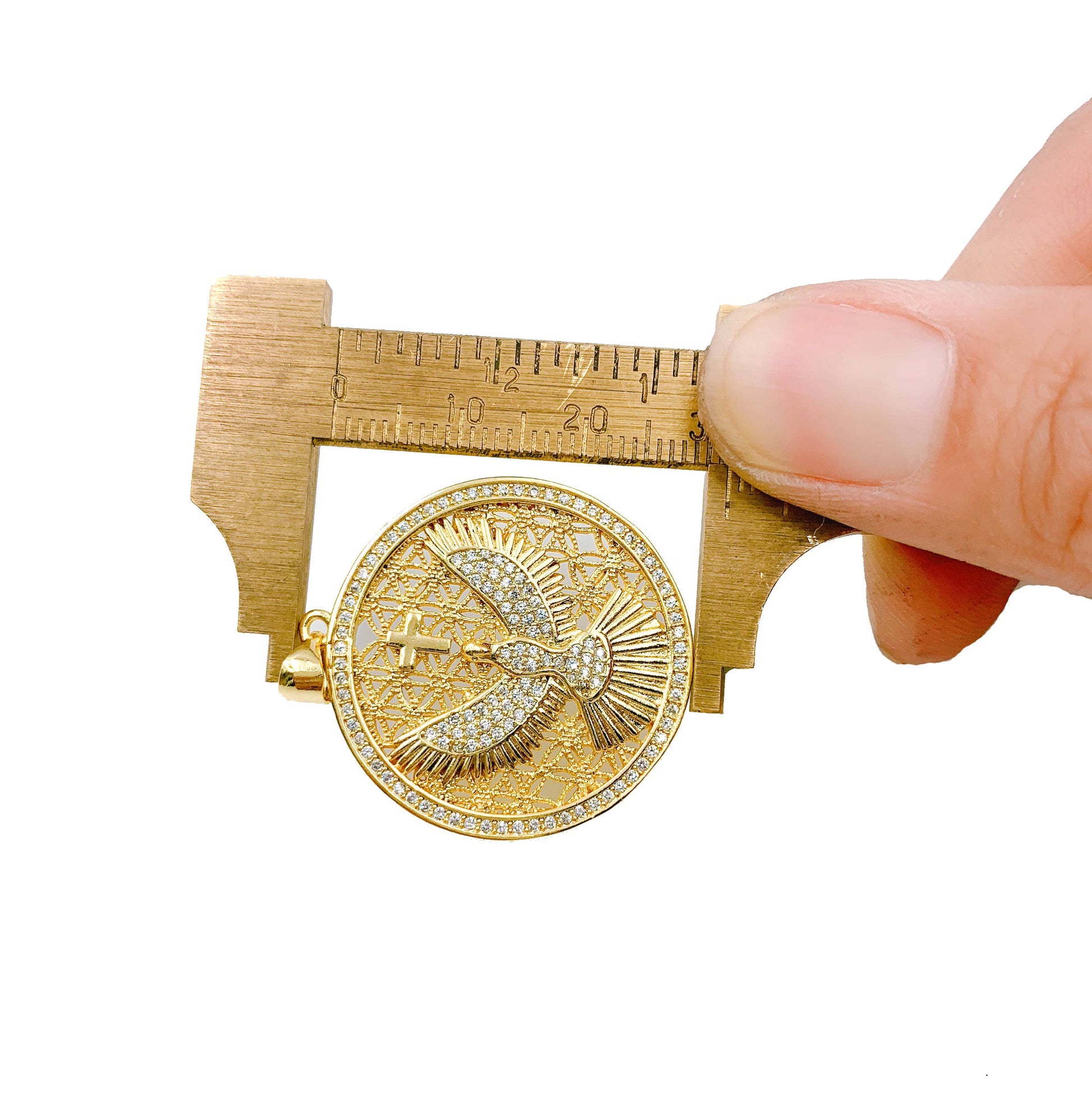 Dove Bird Charm-Pendant CZ