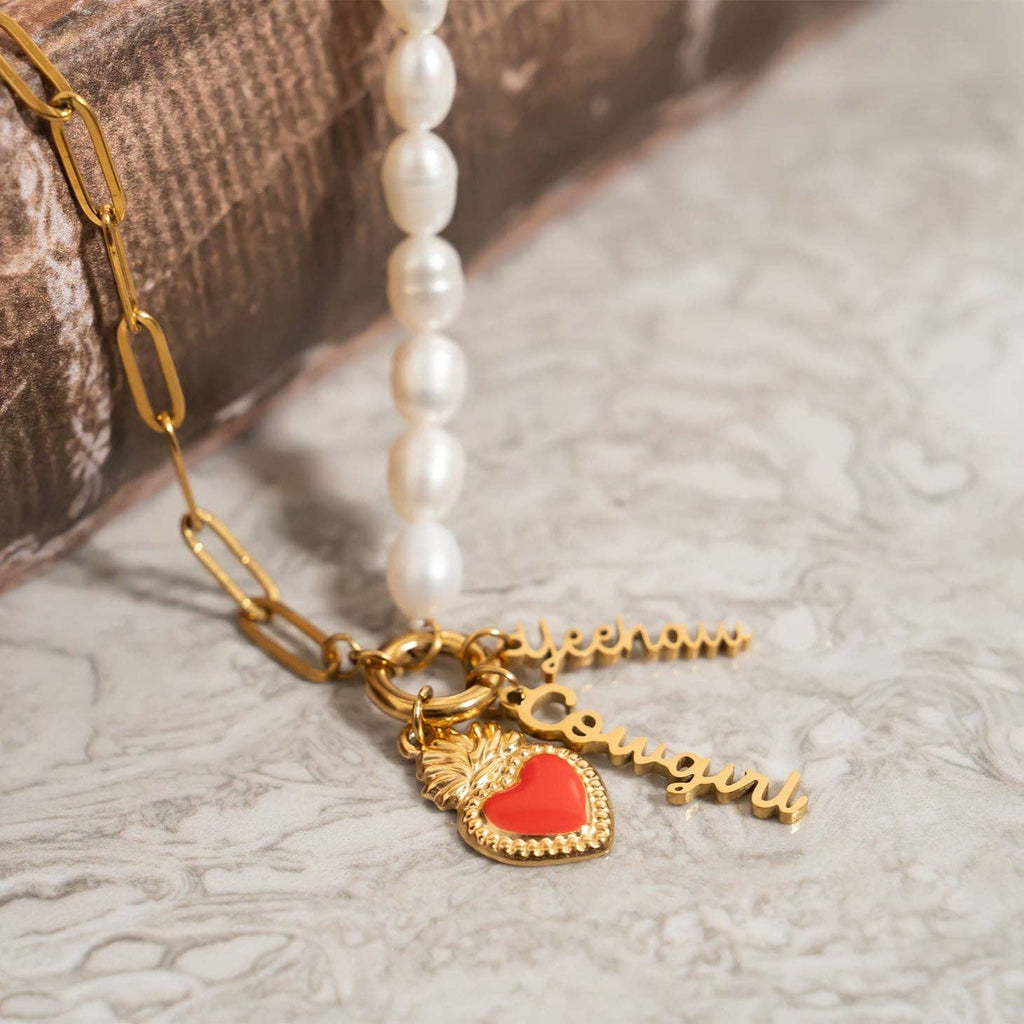 18K Gold PVD Stainless Steel Yeehaw Charm