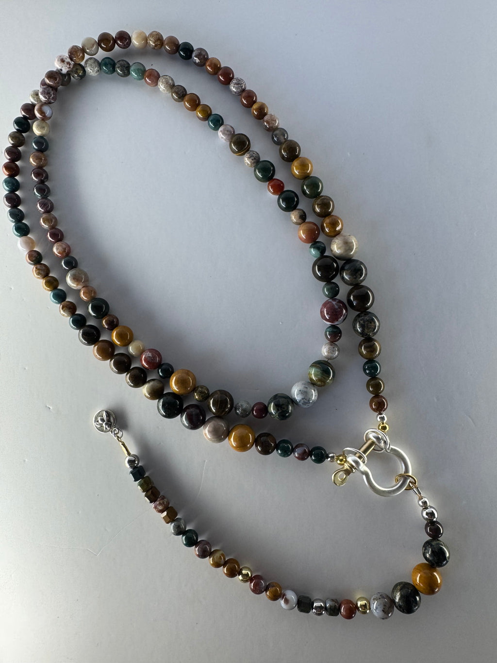 Moe Gems Signature Wrap Necklace – Ocean Jasper