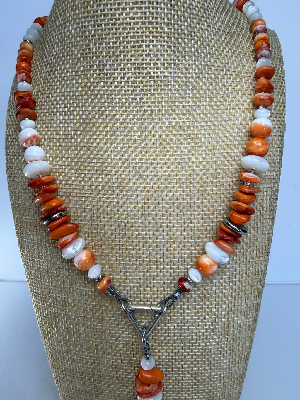 Baja Spiny Oyster & Mother of Pearl Necklace