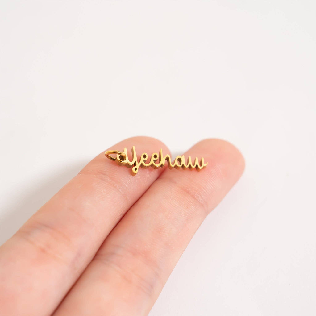 18K Gold PVD Stainless Steel Yeehaw Charm