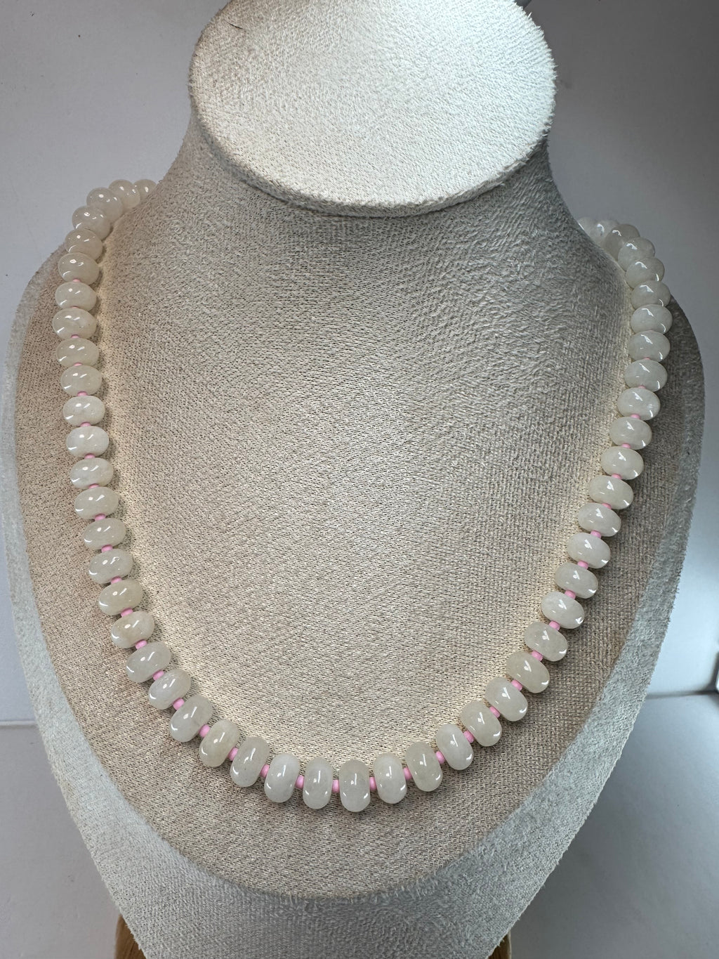 White Jade Rondel Necklace