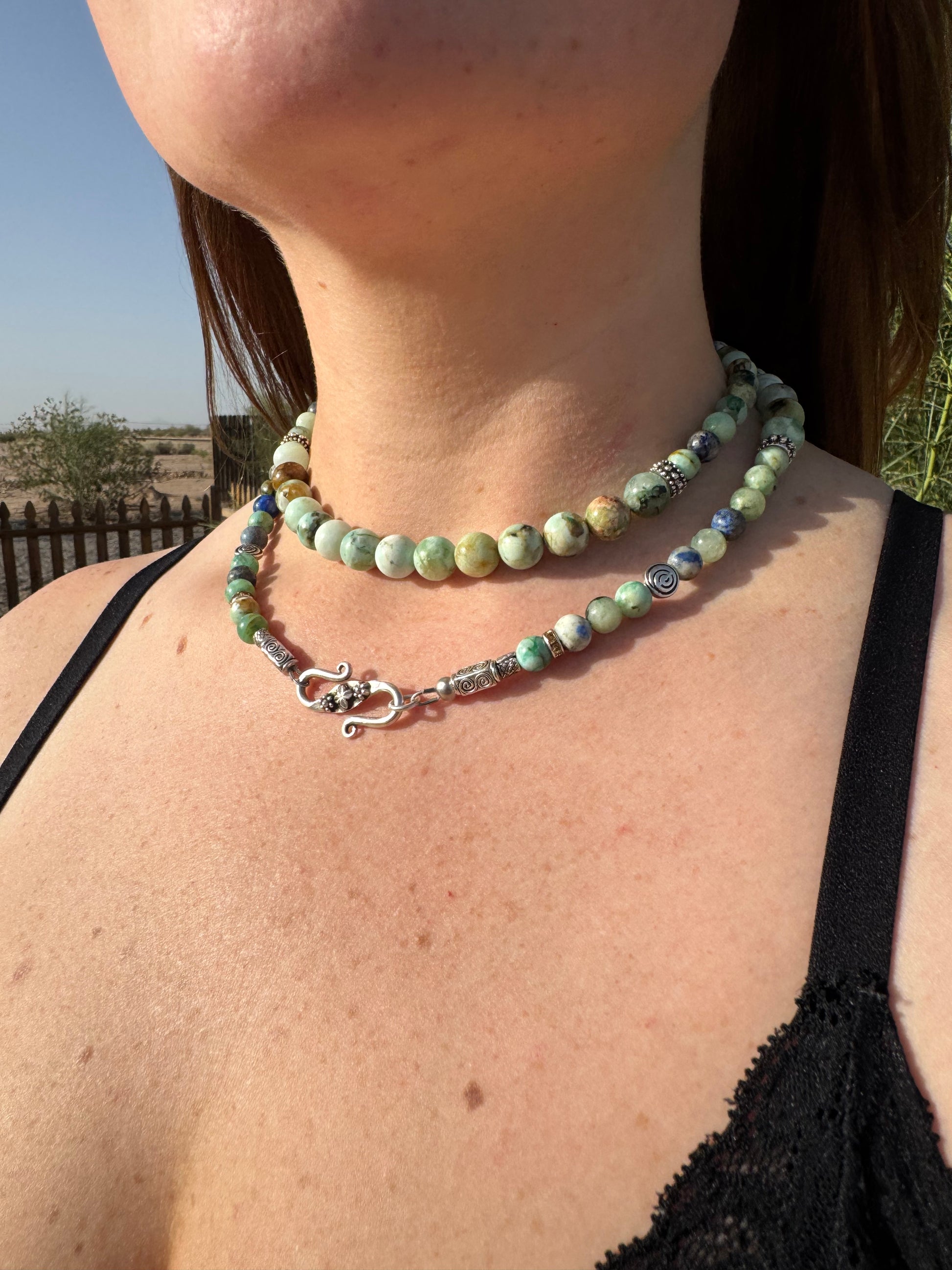 Mongolian Turquoise Necklace & FREE Matching Bracelet