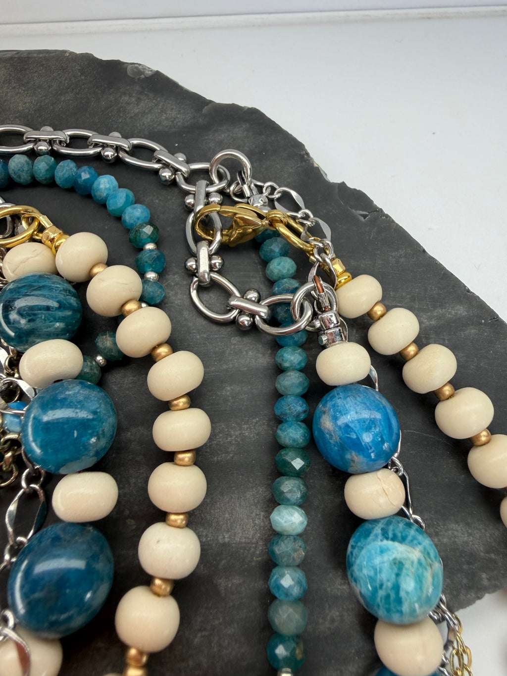 Blue Apatite & Bamboo Coral Evolve Necklace