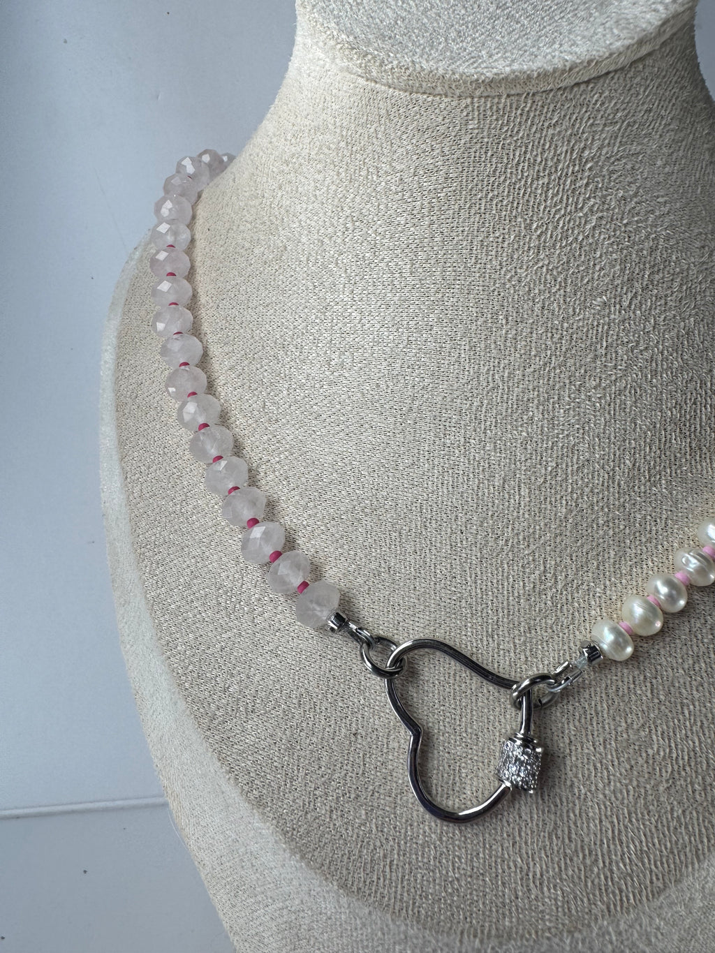 Rose Quartz and Freshwater Pearl Necklace