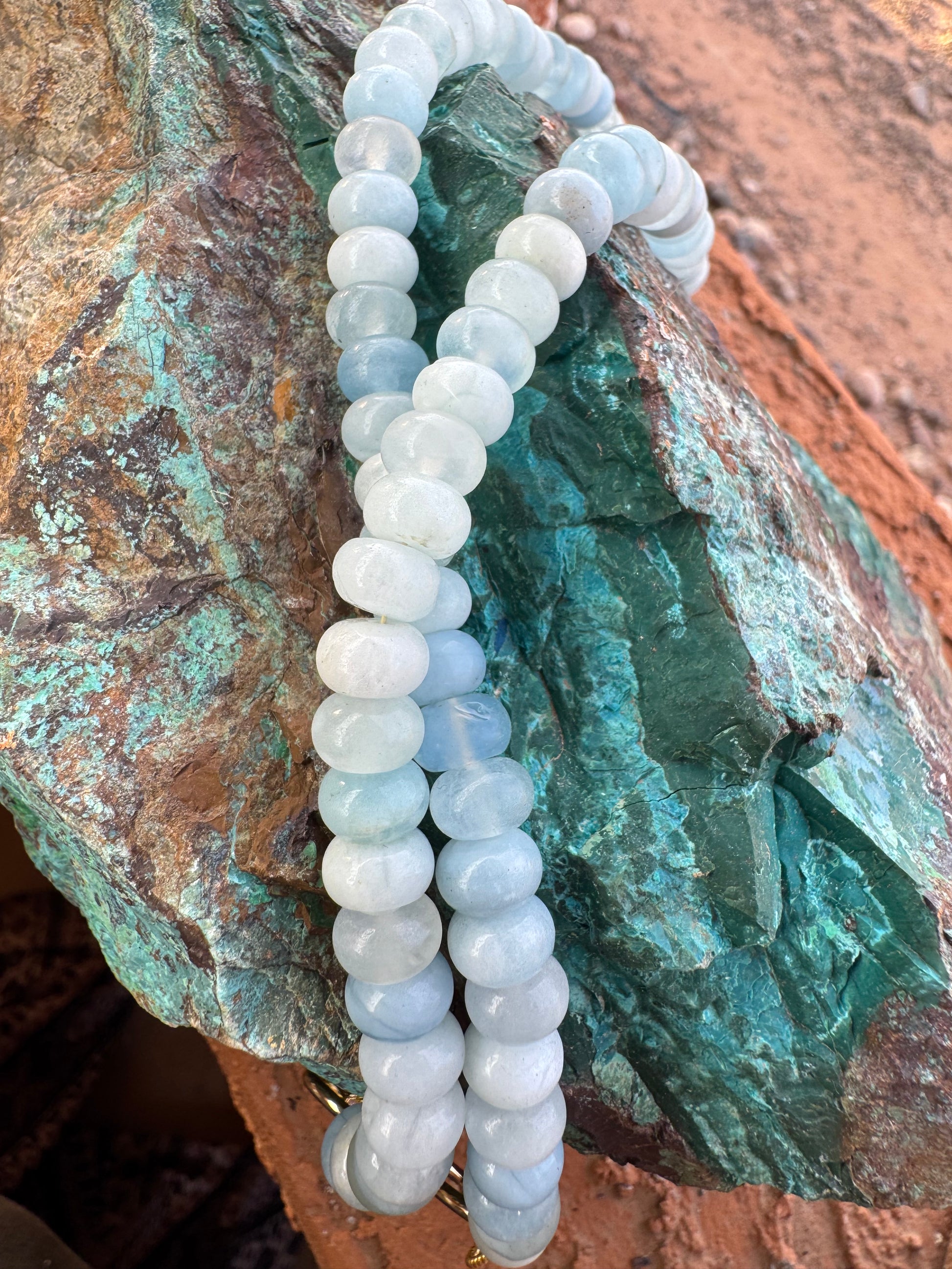 Aquamarine Rondel Necklace