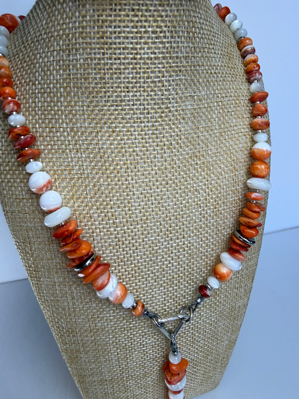 Baja Spiny Oyster & Mother of Pearl Necklace