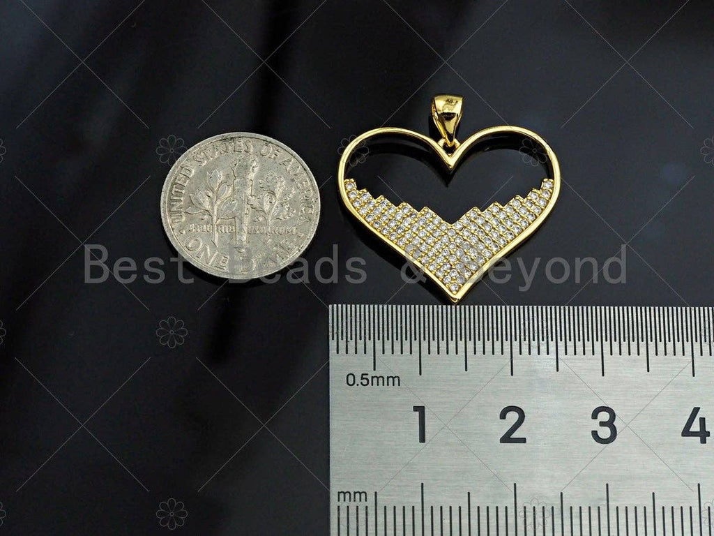18K Gold Large Heart Shape Charm or Pendant