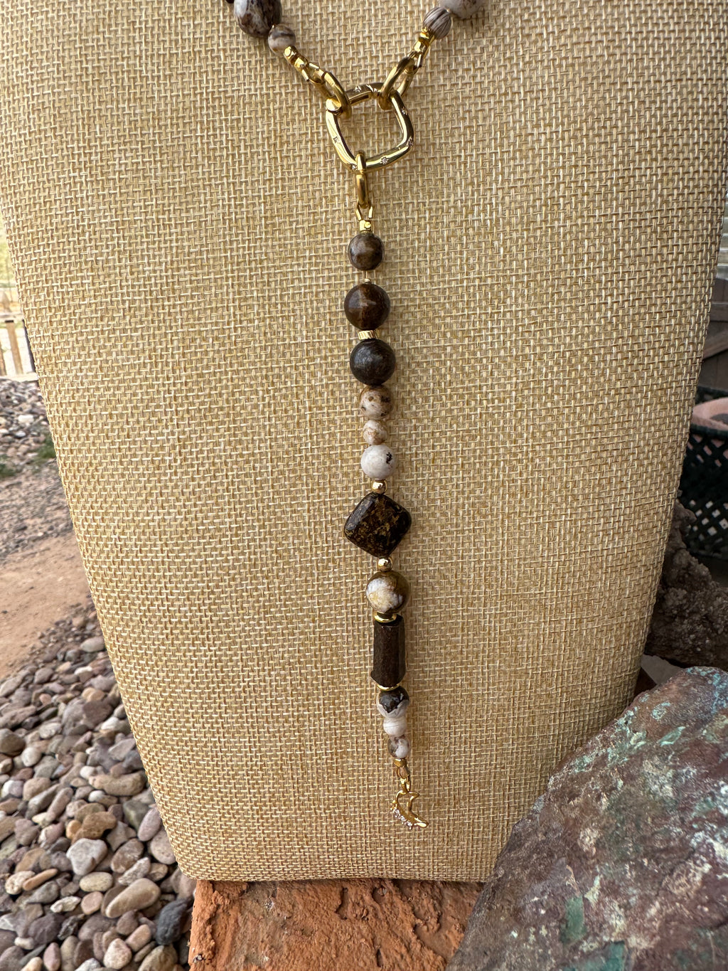 Coffee Jasper + Bronzite Signature Wrap Necklace