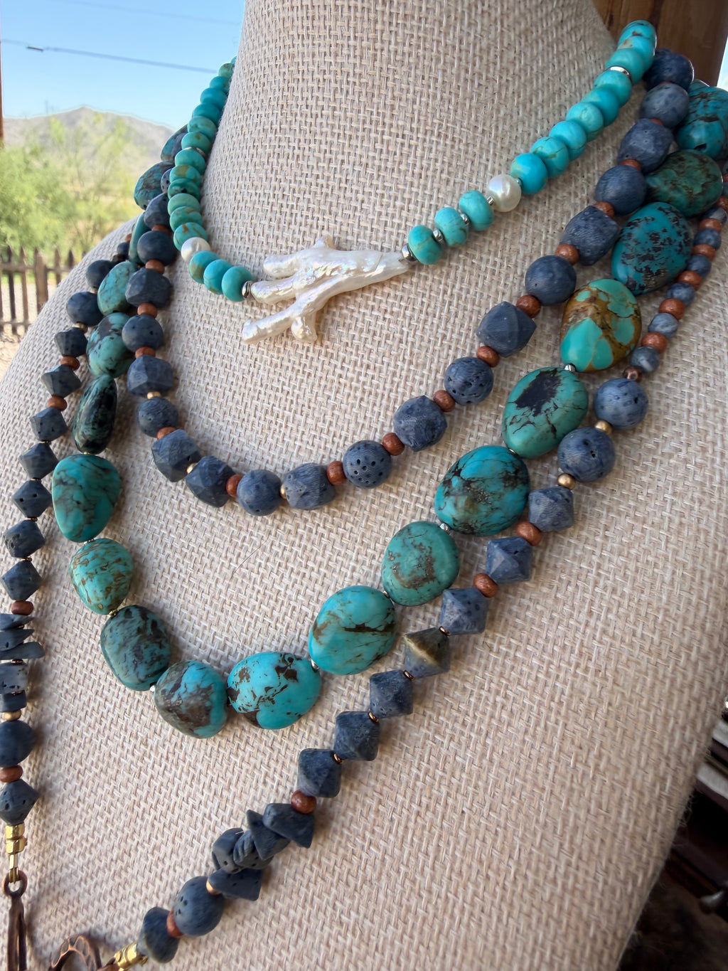 Kingman Rondel with Fresh Water Pearl