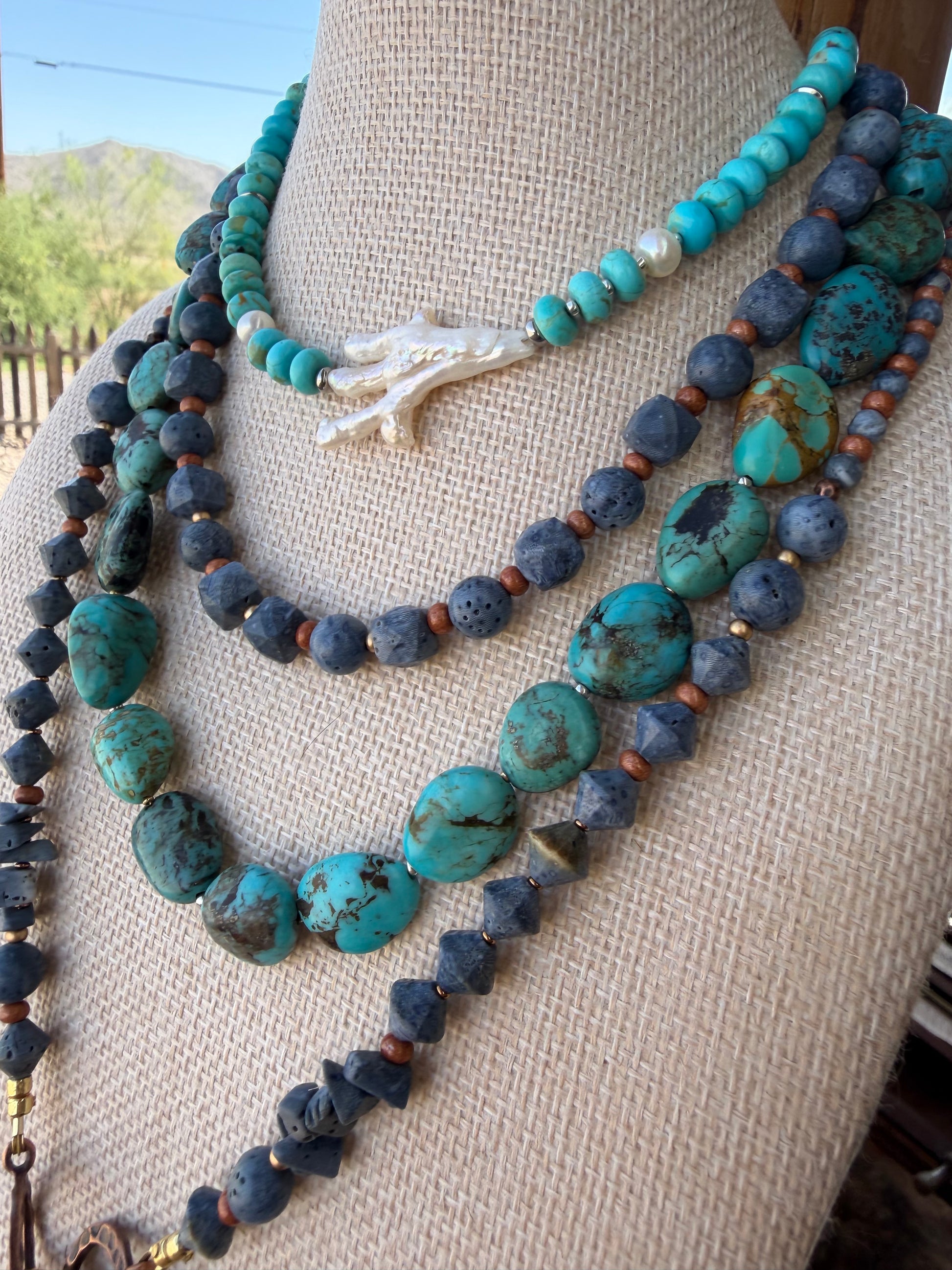 Kingman Rondel with Fresh Water Pearl