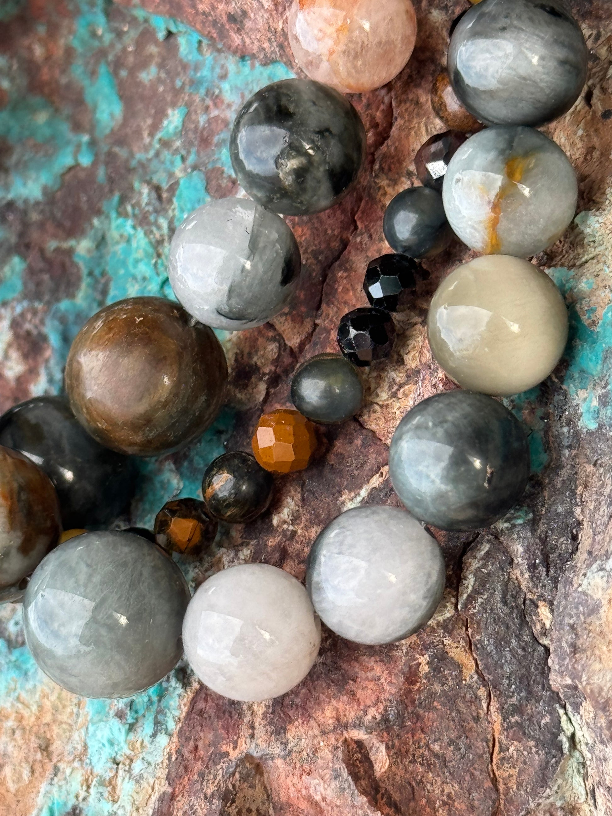 Eagle Eye & Tiger’s Eye Boho Multi Strand Bracelet