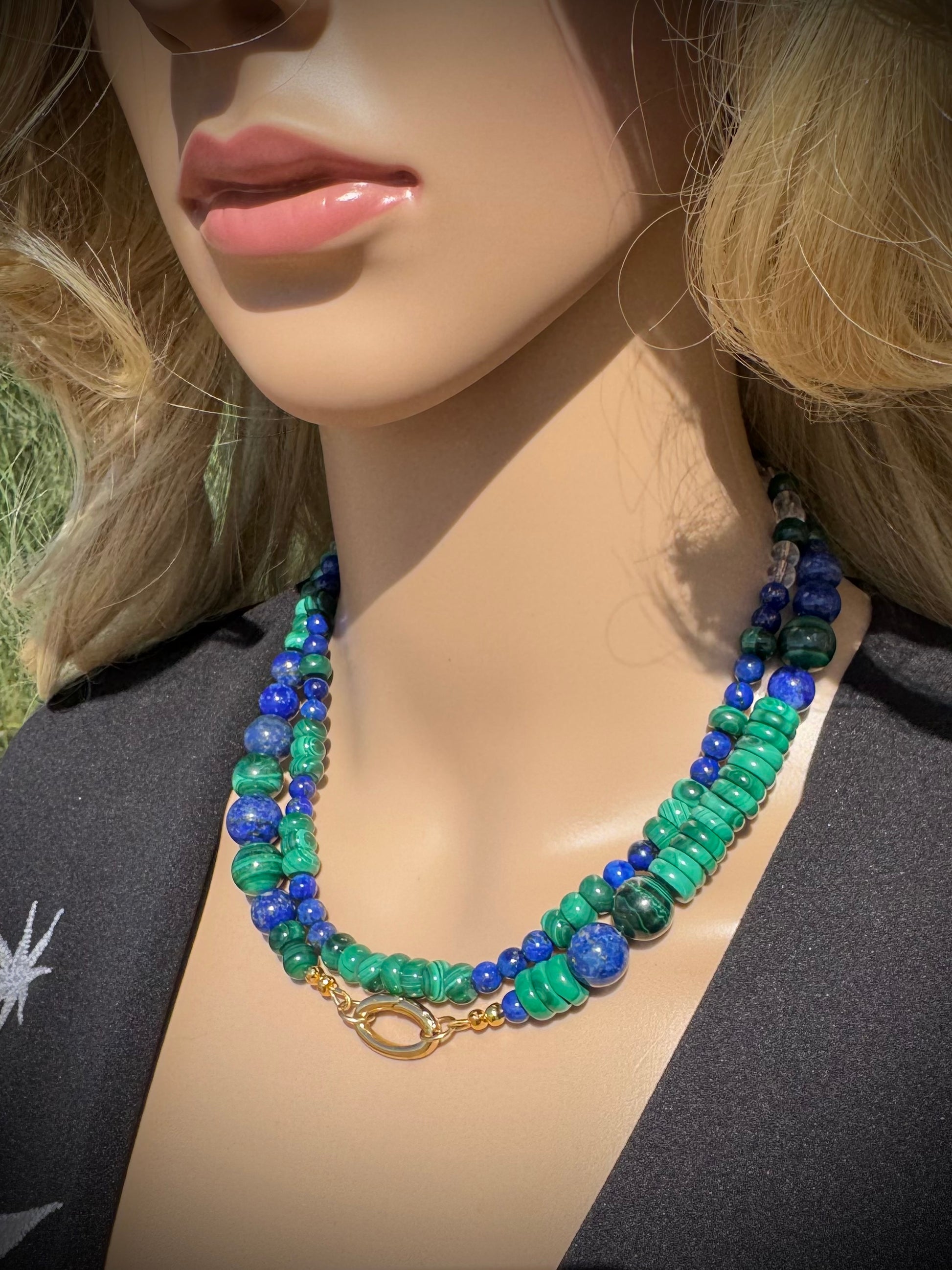 Malachite • Lapis Lazuli • Clear Quartz (35”)