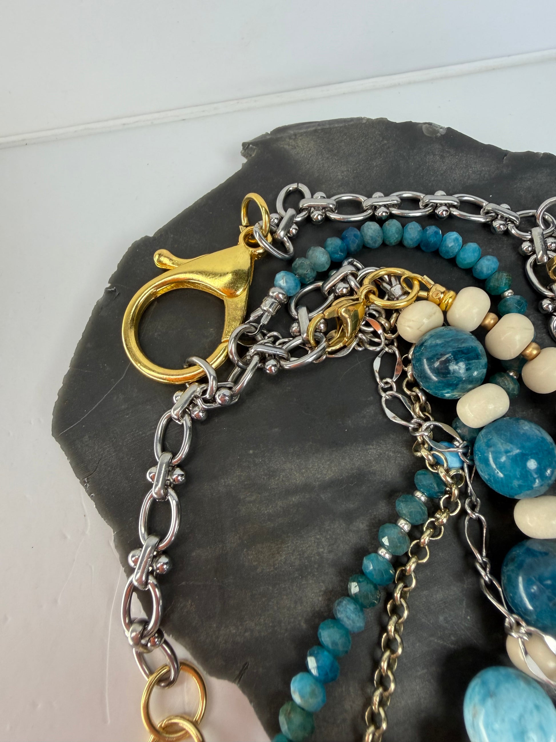 Blue Apatite & Bamboo Coral Evolve Necklace