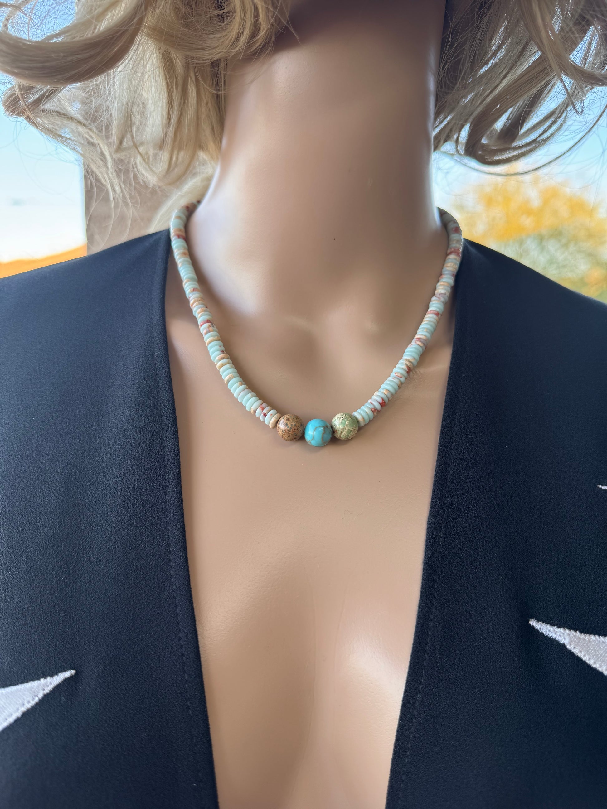 Sea Sediment Jasper Heishi Necklace