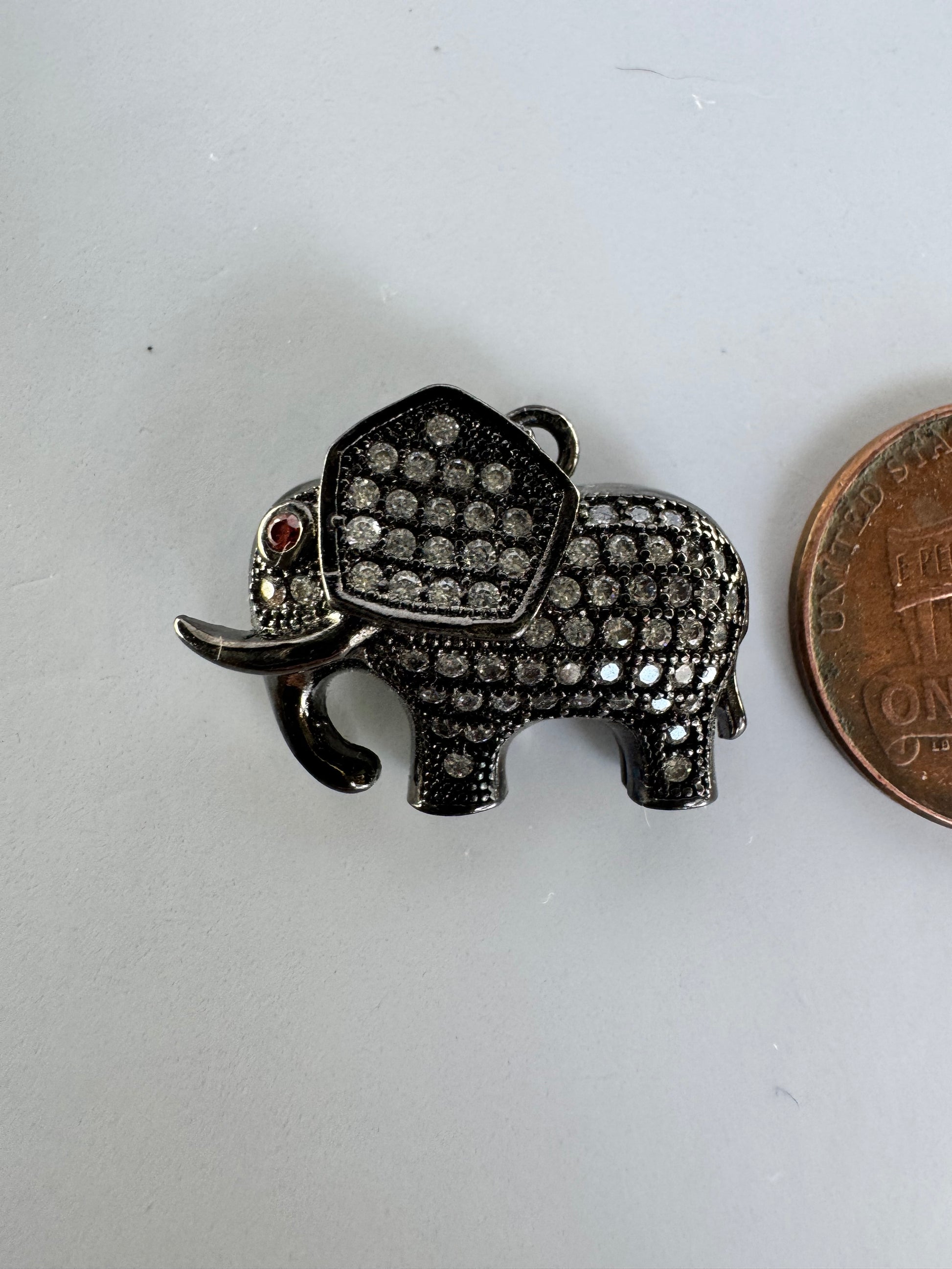 Black Elephant Charm Pendant
