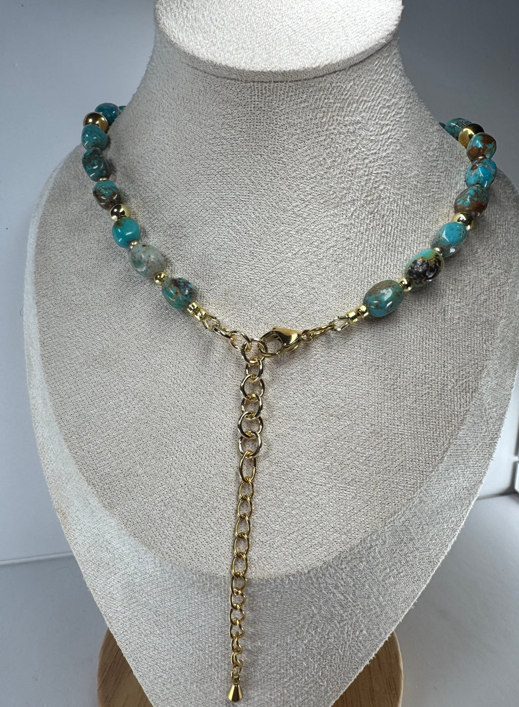 Kingman Turquoise & Petrified Wood Necklace