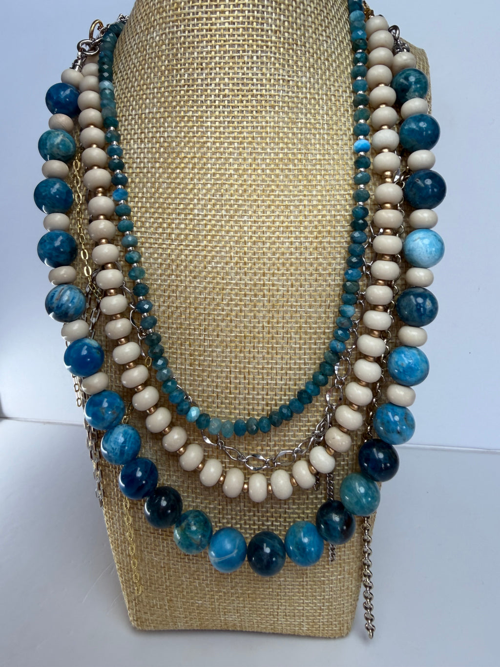 Blue Apatite & Bamboo Coral Evolve Necklace