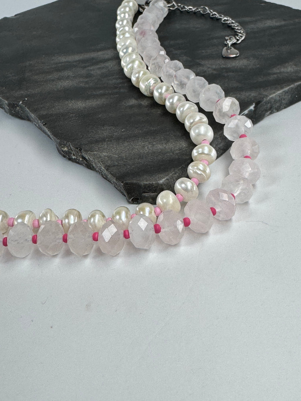Rose Quartz and Freshwater Pearl Necklace